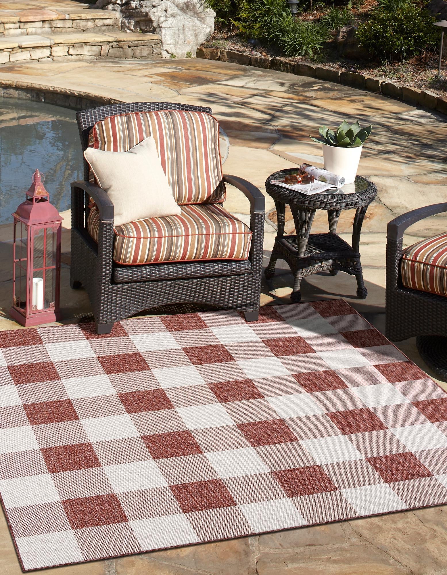 Patio Plaid Collection Area Rug - Veranda