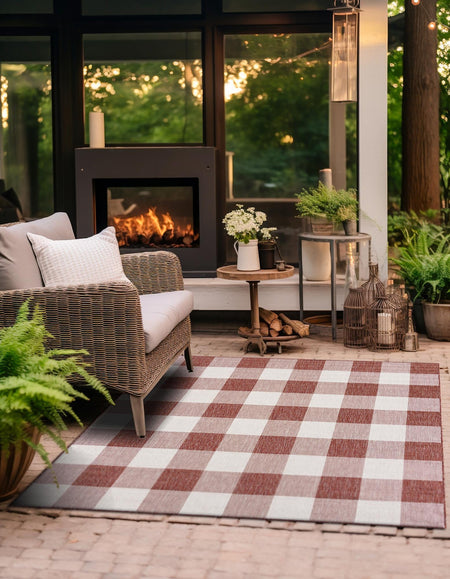 Patio Plaid Collection Area Rug - Veranda