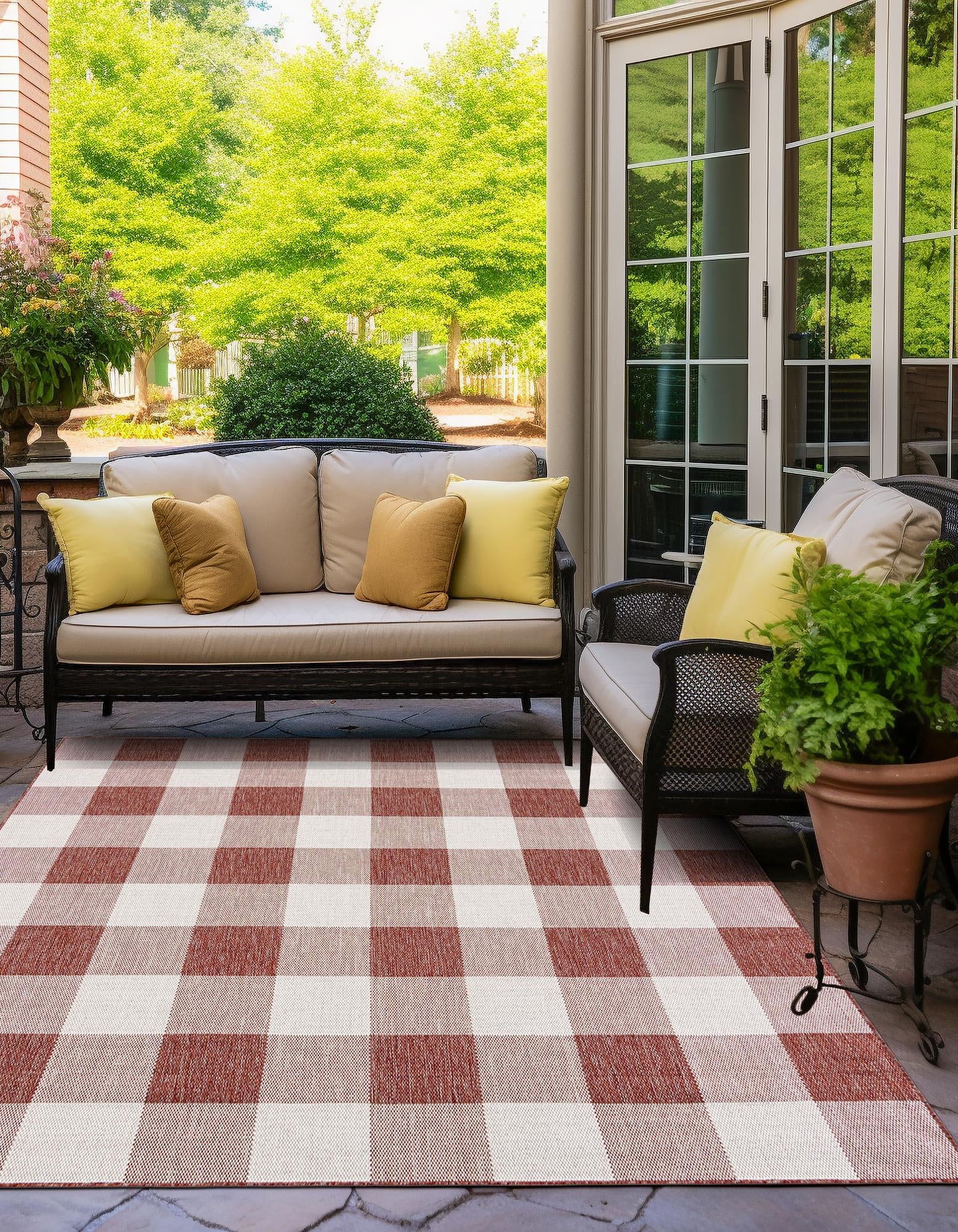 Patio Plaid Collection Area Rug - Veranda