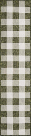 Patio Plaid Collection Area Rug - Veranda Runner Green Main