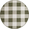 Patio Plaid Collection Area Rug - Veranda Round Green Main