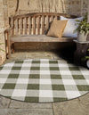 Patio Plaid Collection Area Rug - Veranda Round Green  lifestyle 2