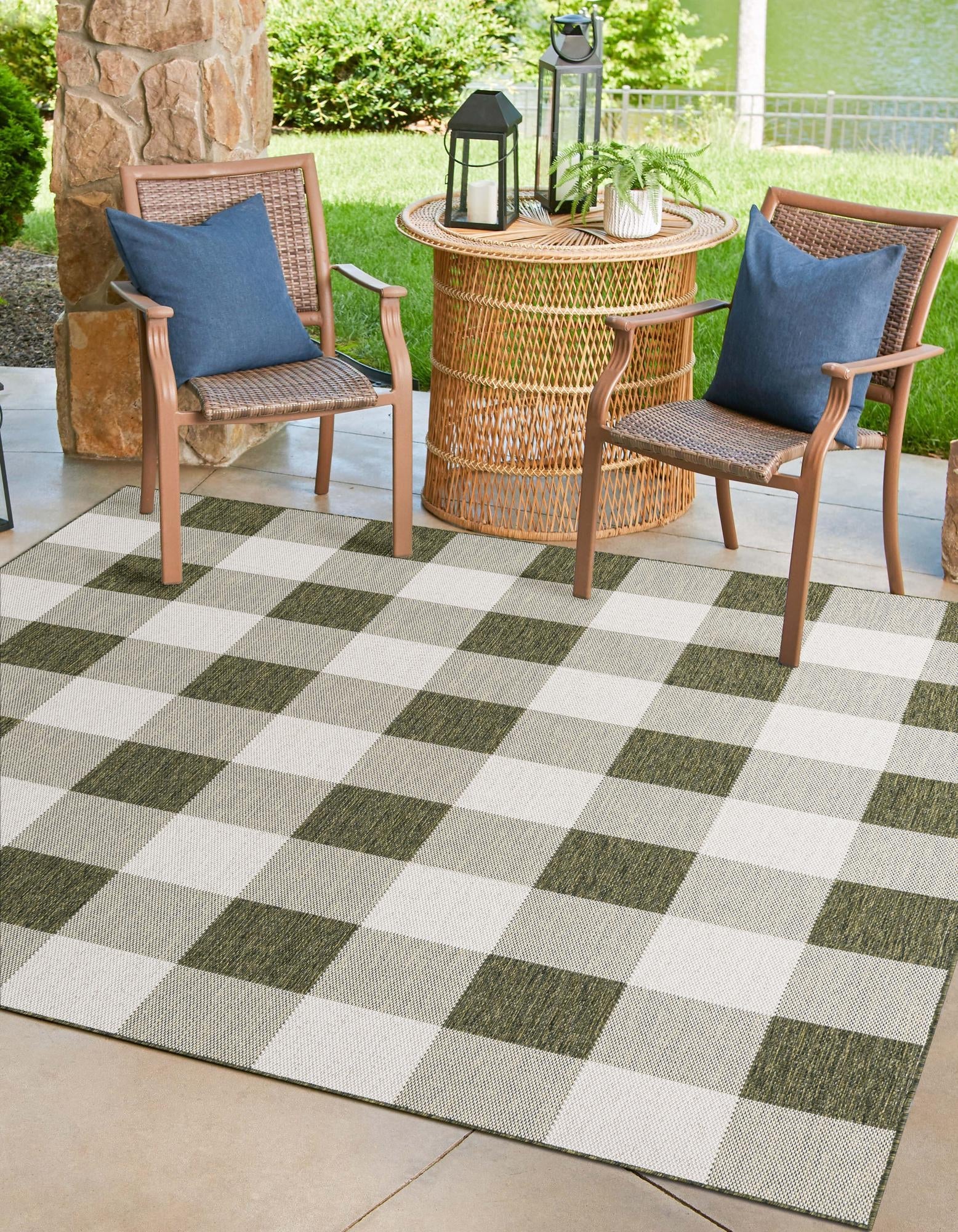 Patio Plaid Collection Area Rug - Veranda