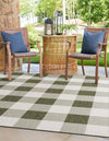 Patio Plaid Collection Area Rug - Veranda Square Green  lifestyle 132