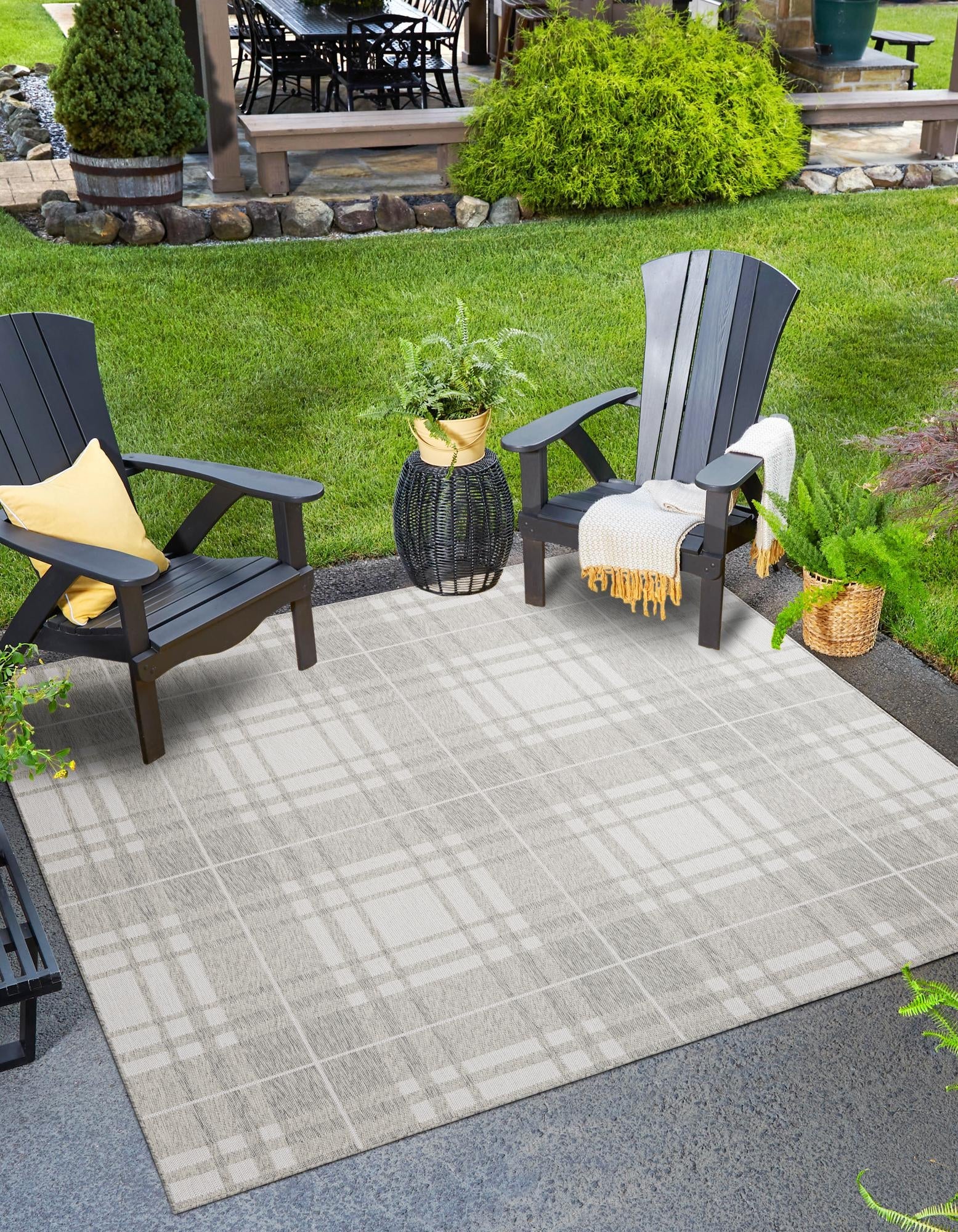 Patio Plaid Collection Area Rug -  Terrace