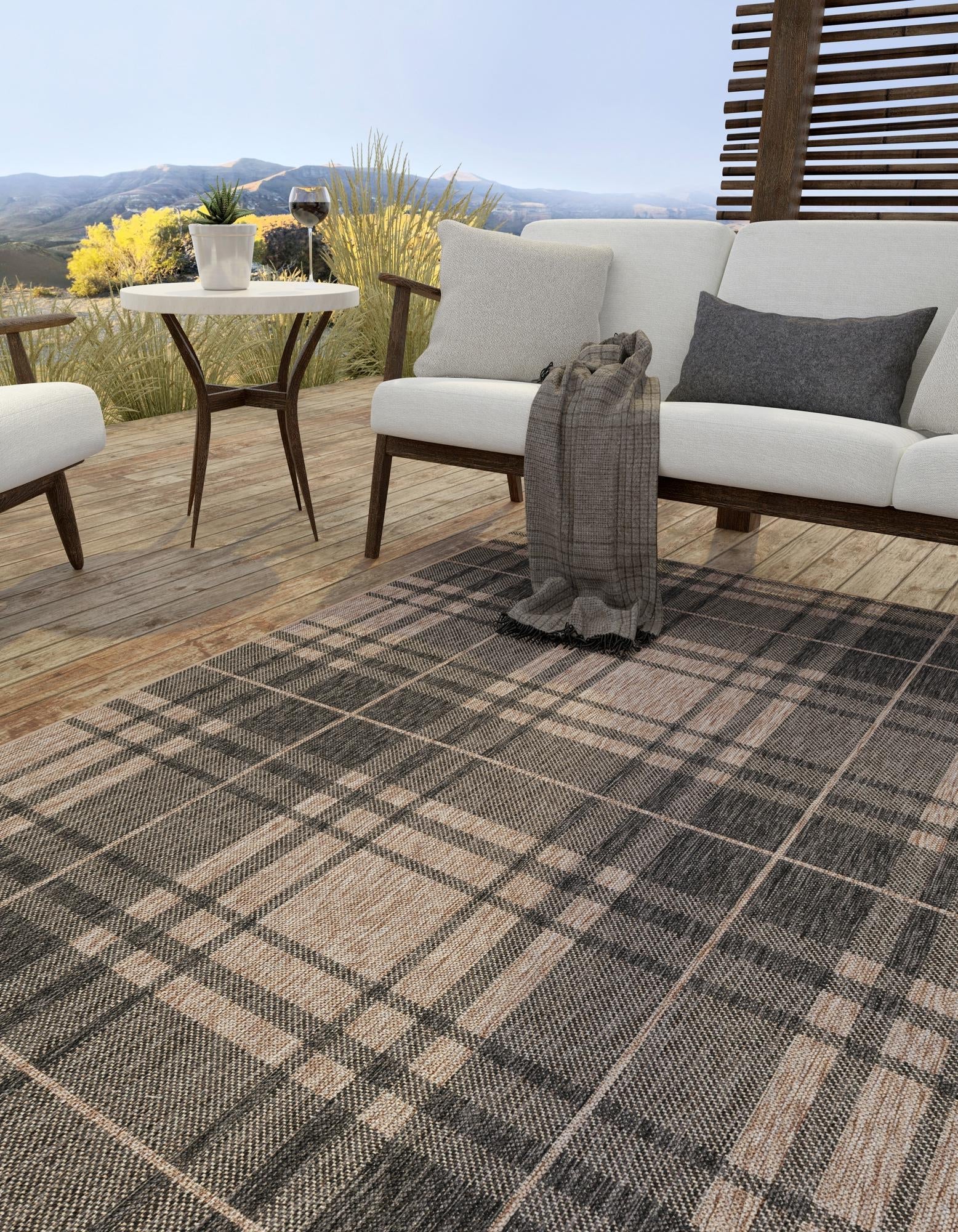 Patio Plaid Collection Area Rug -  Terrace