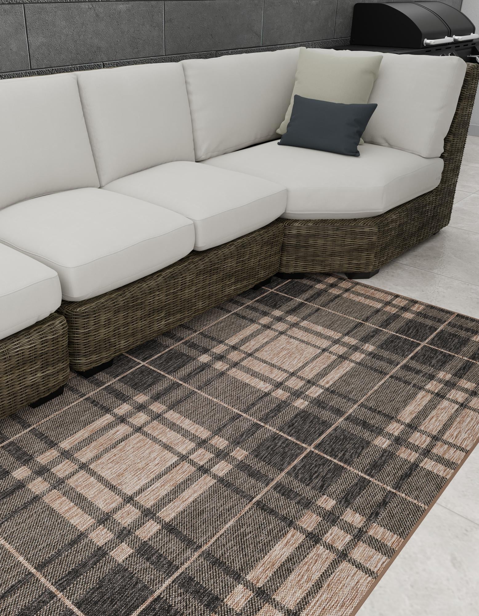 Patio Plaid Collection Area Rug -  Terrace