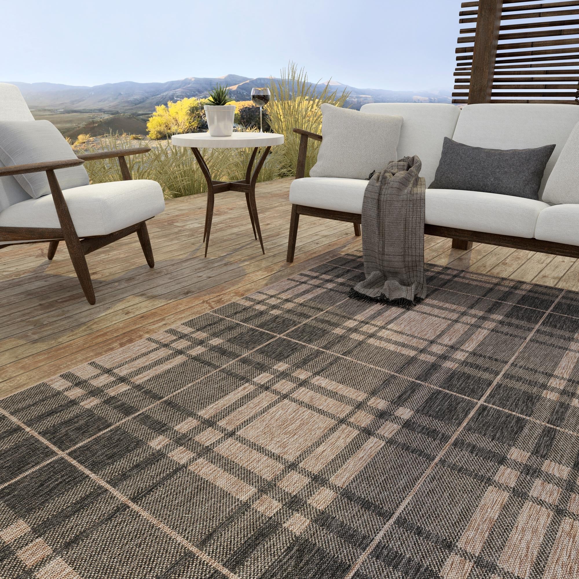 Patio Plaid Collection Area Rug -  Terrace