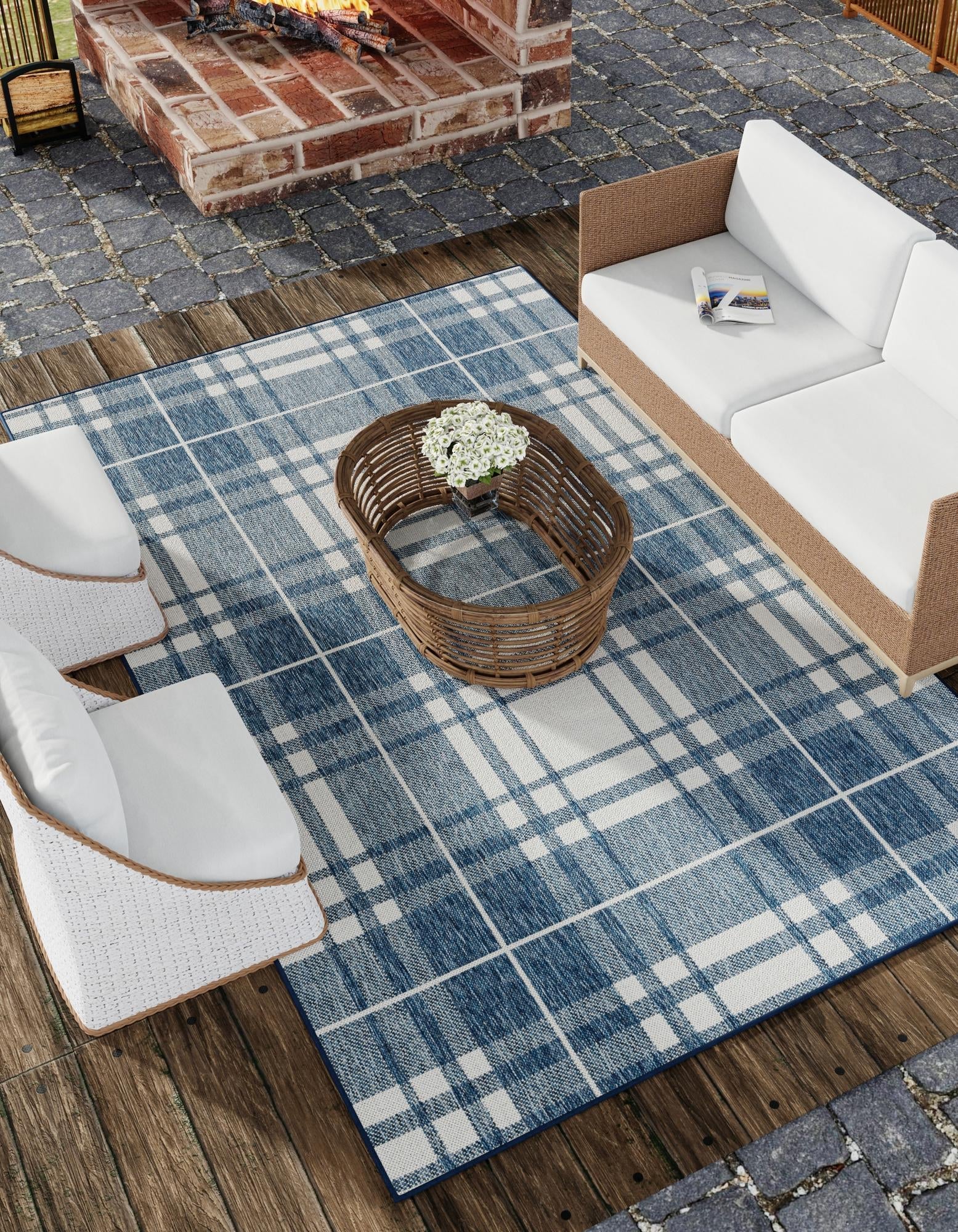 Patio Plaid Collection Area Rug -  Terrace