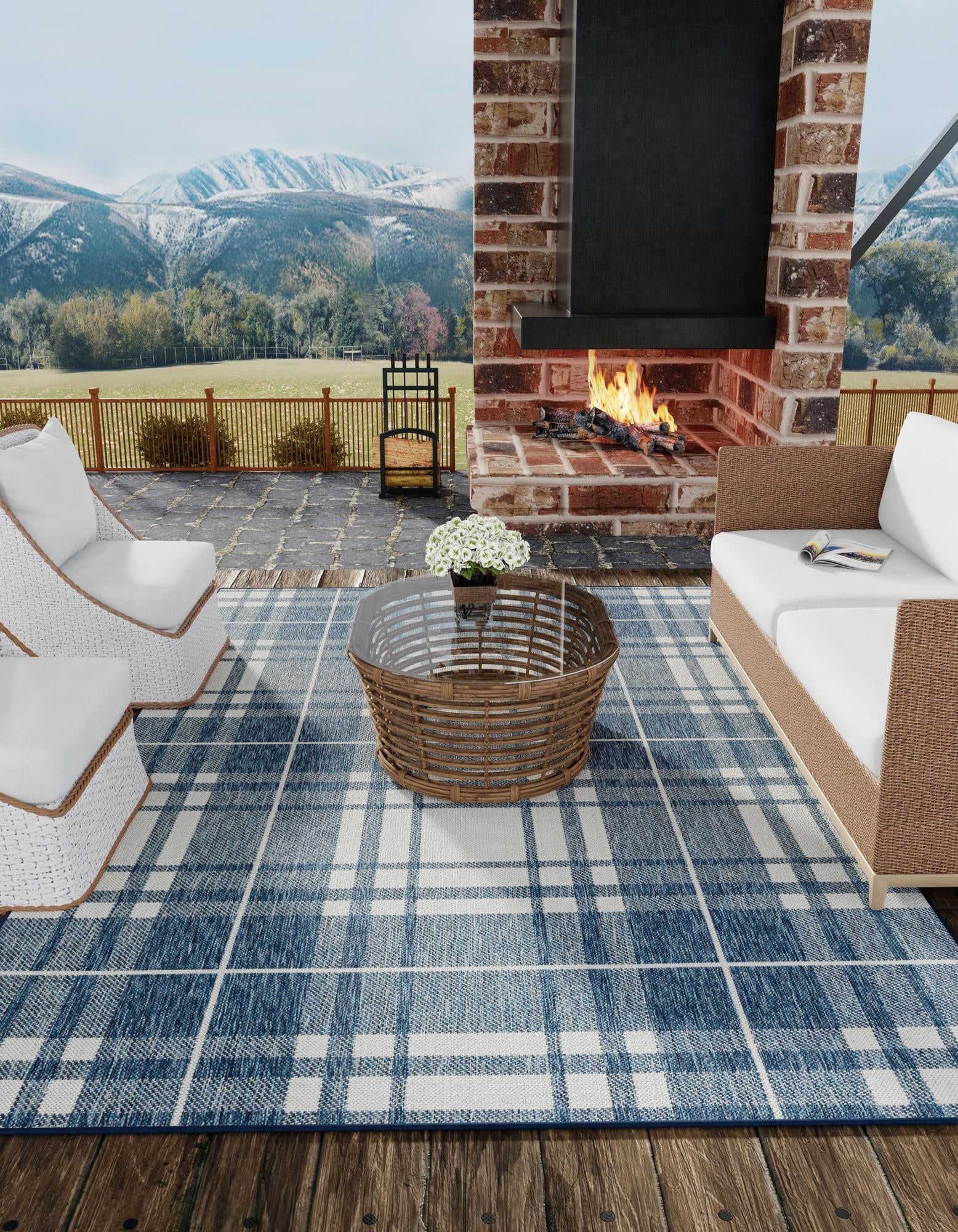 Patio Plaid Collection Area Rug -  Terrace