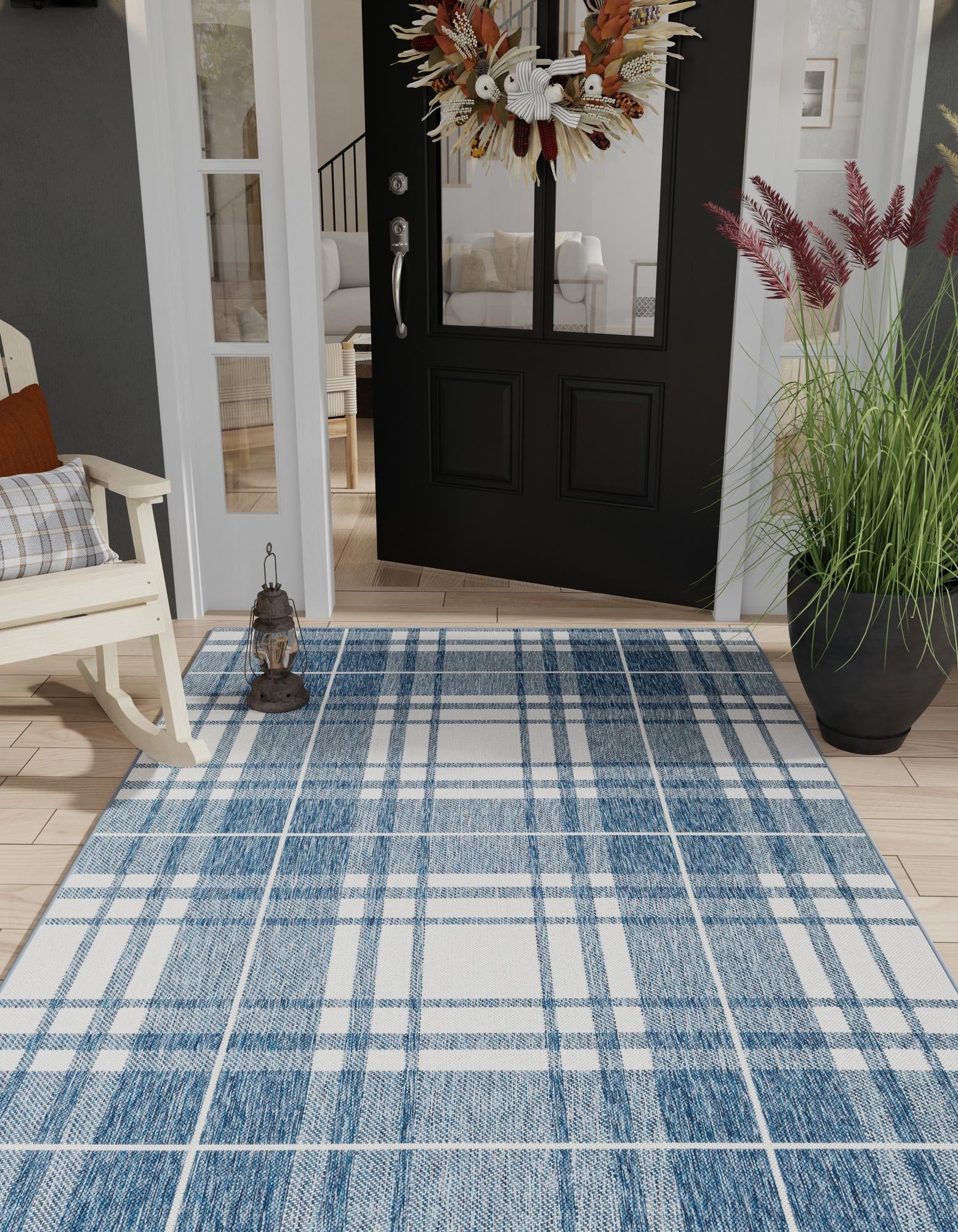 Patio Plaid Collection Area Rug -  Terrace