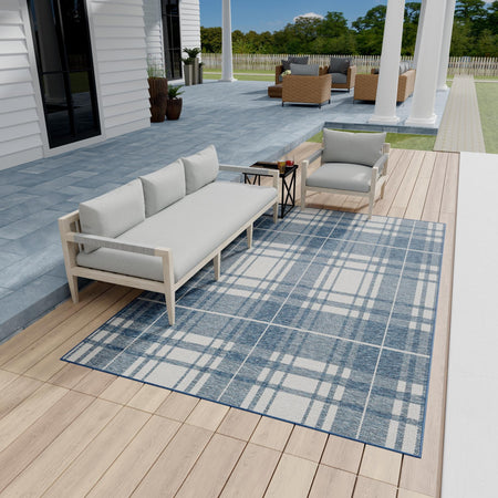 Patio Plaid Collection Area Rug -  Terrace