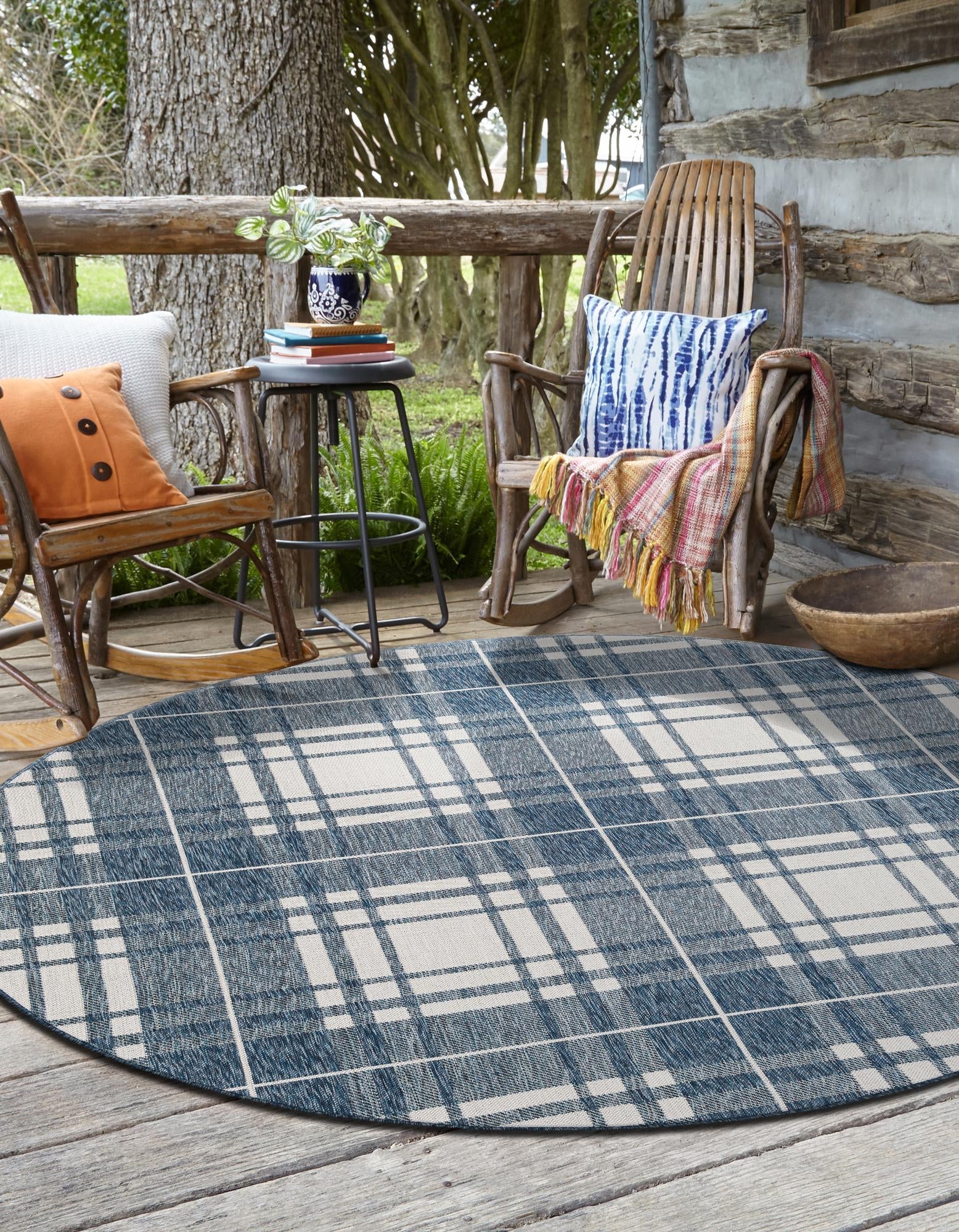 Patio Plaid Collection Area Rug -  Terrace