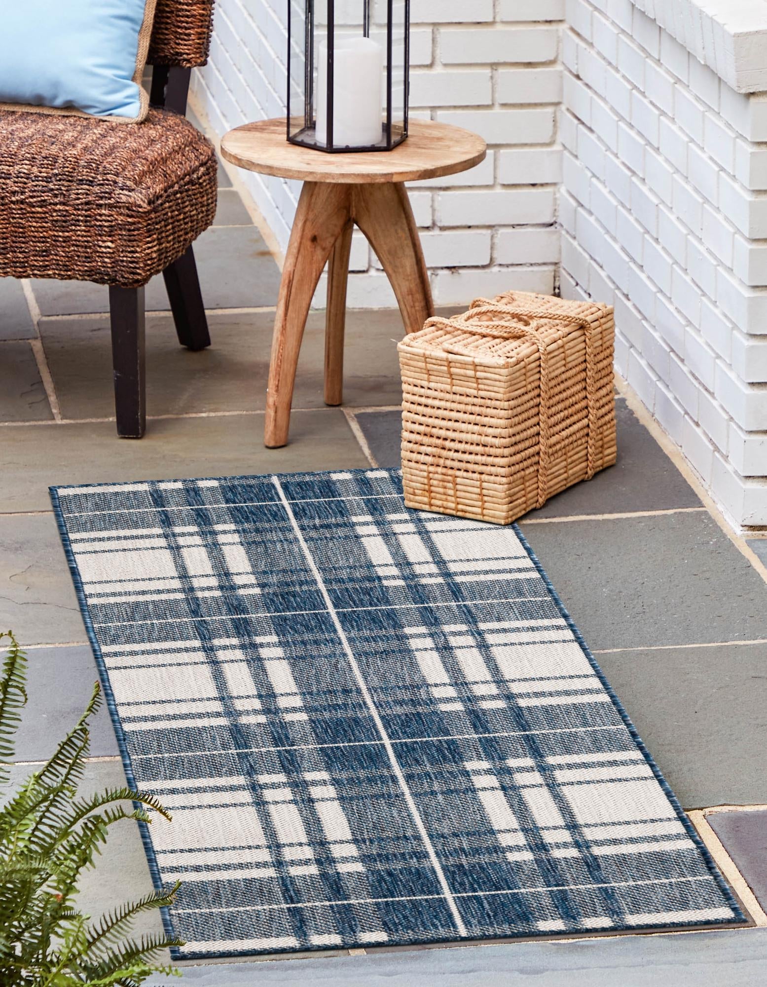 Patio Plaid Collection Area Rug -  Terrace