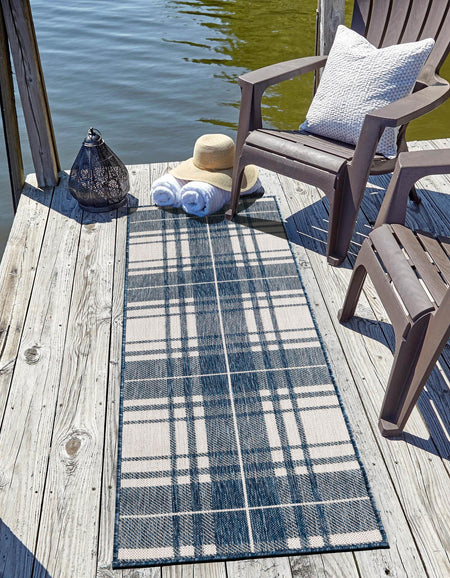 Patio Plaid Collection Area Rug -  Terrace