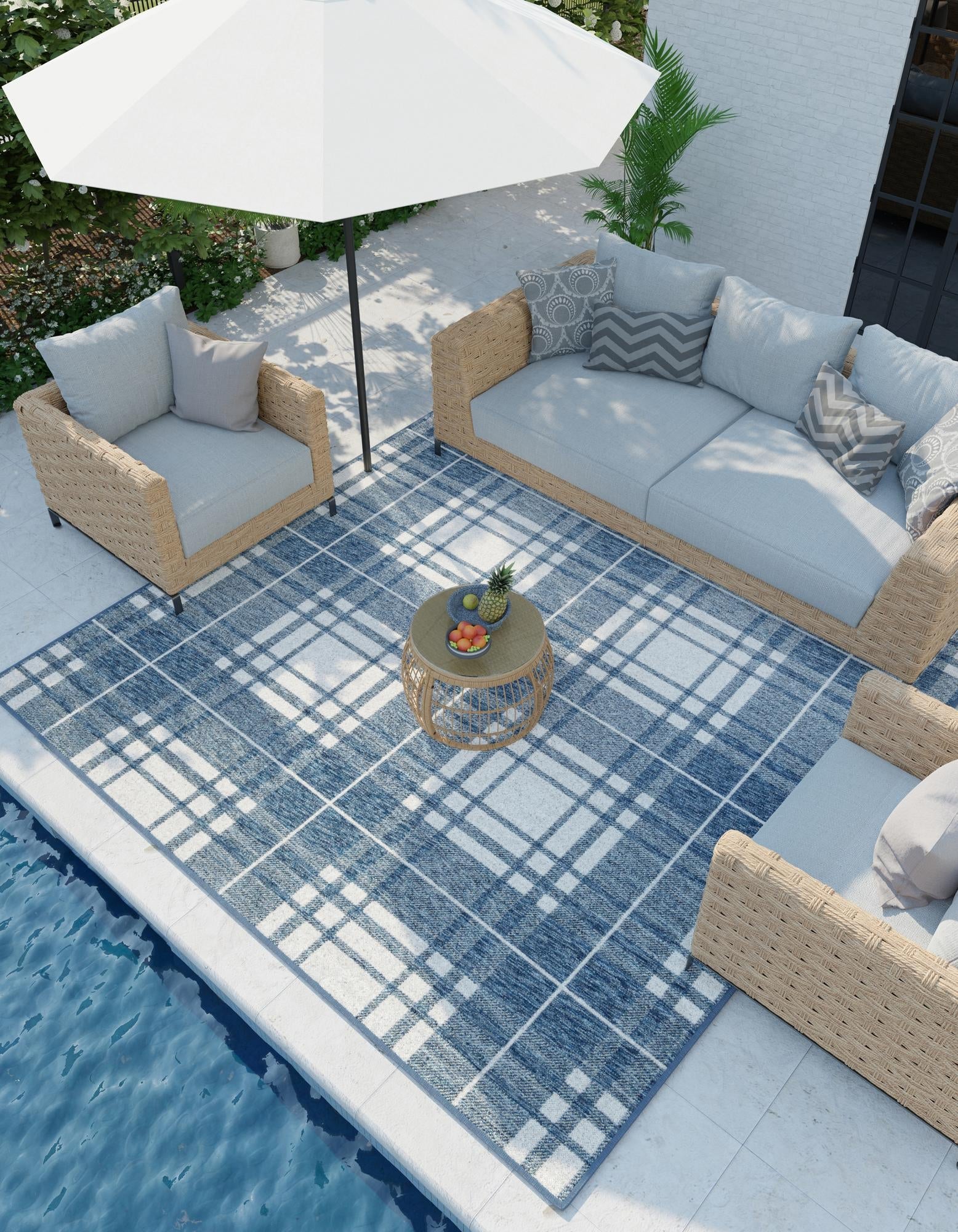 Patio Plaid Collection Area Rug -  Terrace