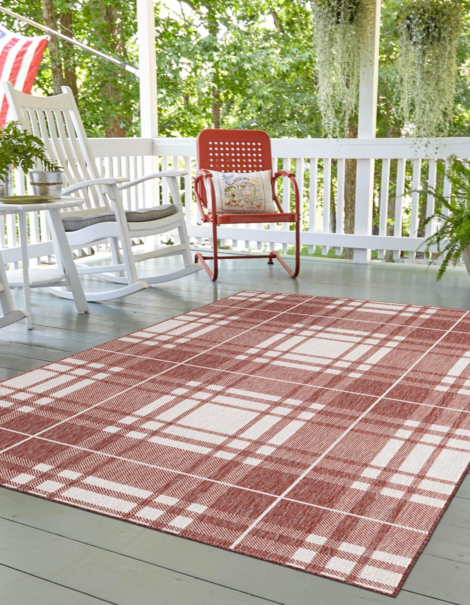 Patio Plaid Collection Area Rug -  Terrace