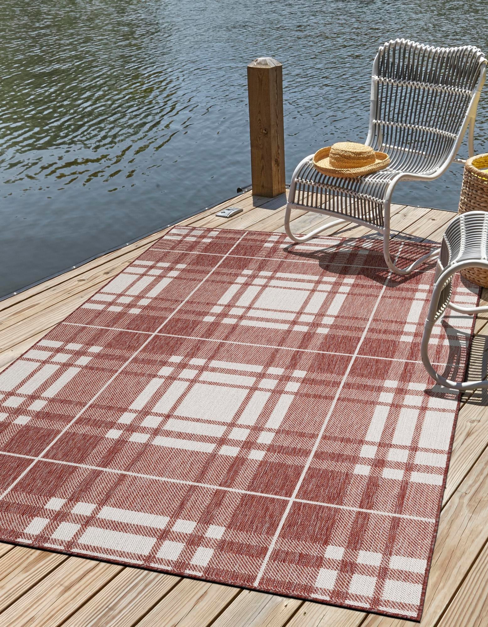 Patio Plaid Collection Area Rug -  Terrace