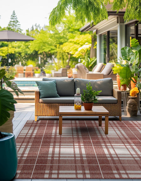 Patio Plaid Collection Area Rug -  Terrace