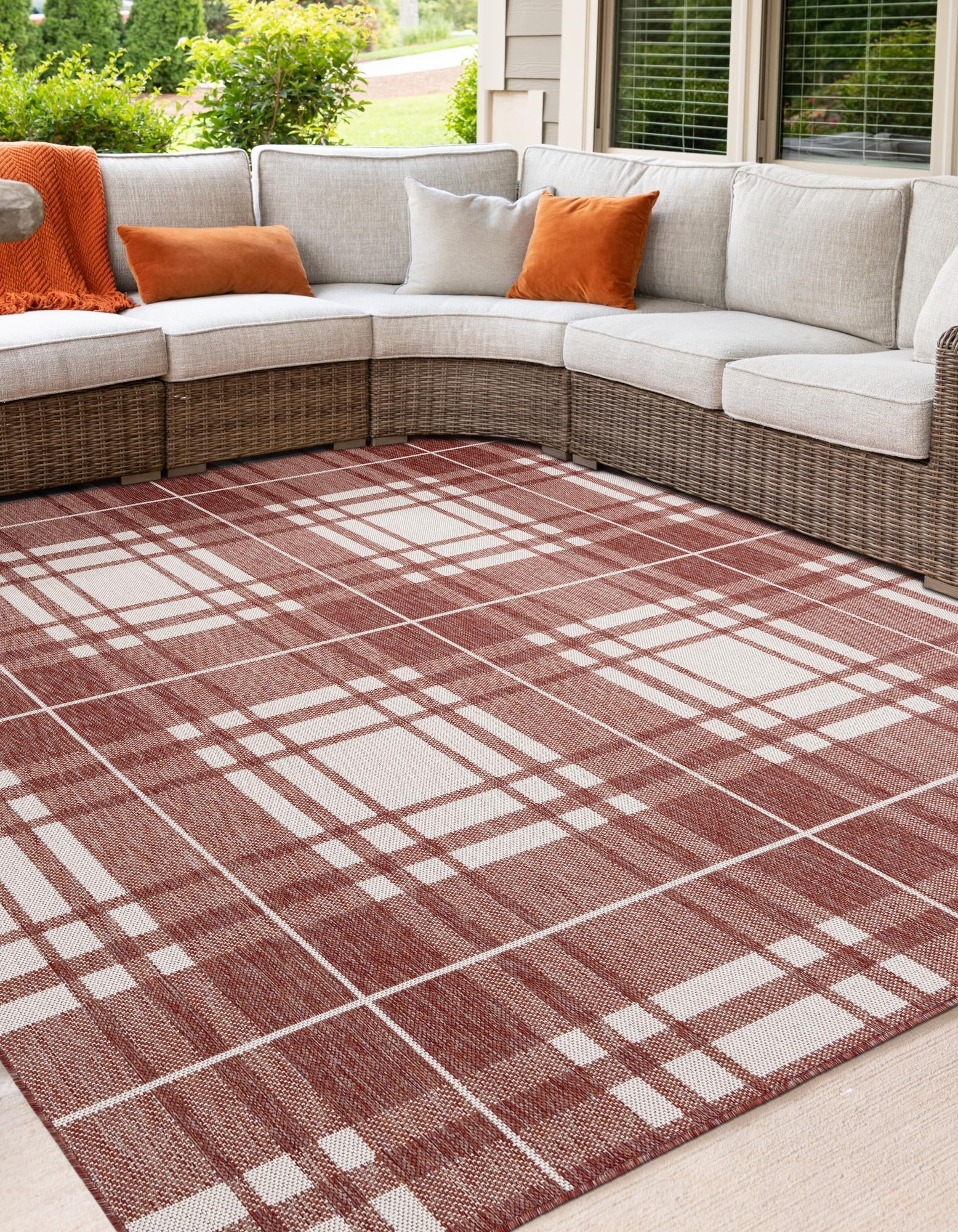 Patio Plaid Collection Area Rug -  Terrace