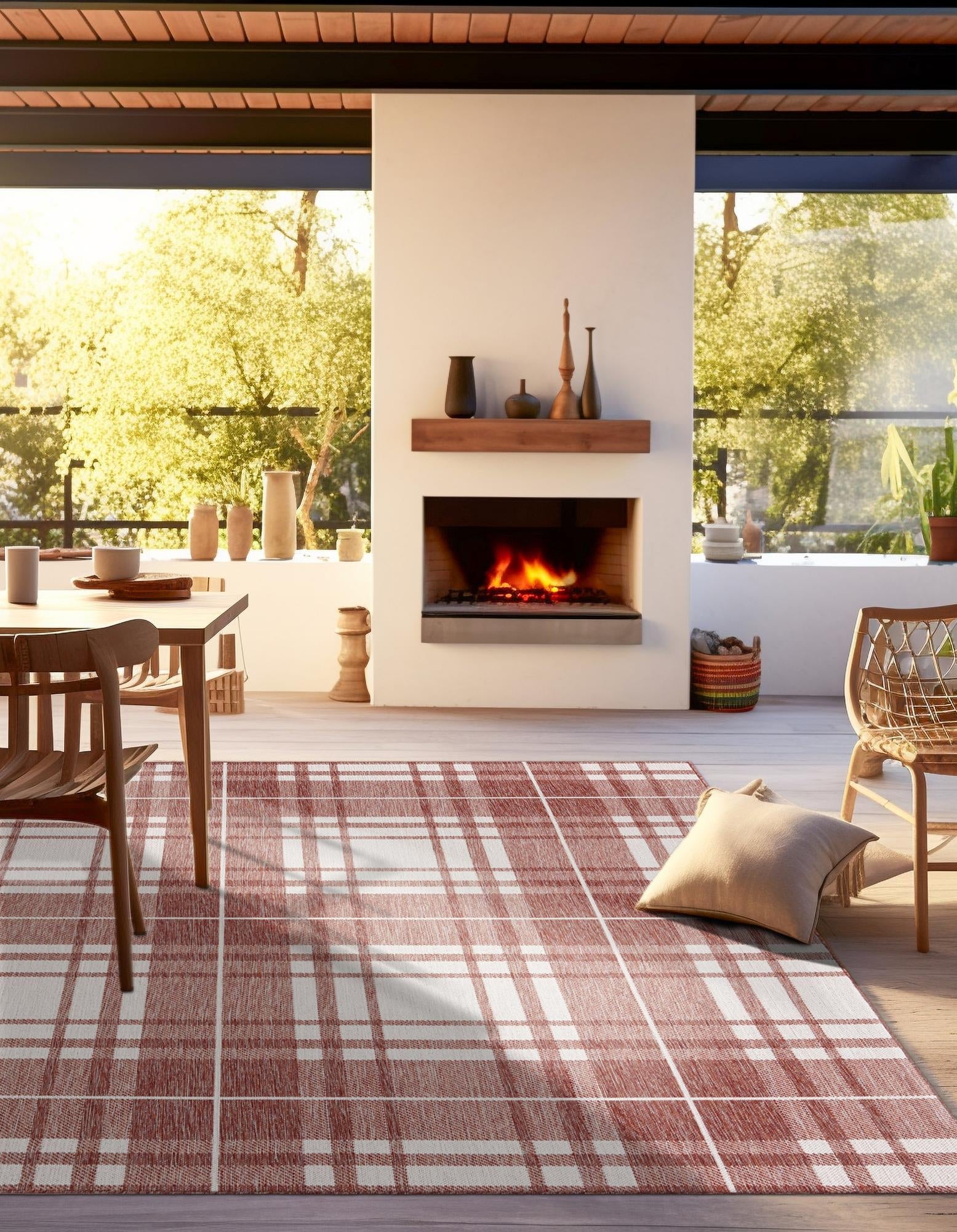 Patio Plaid Collection Area Rug -  Terrace