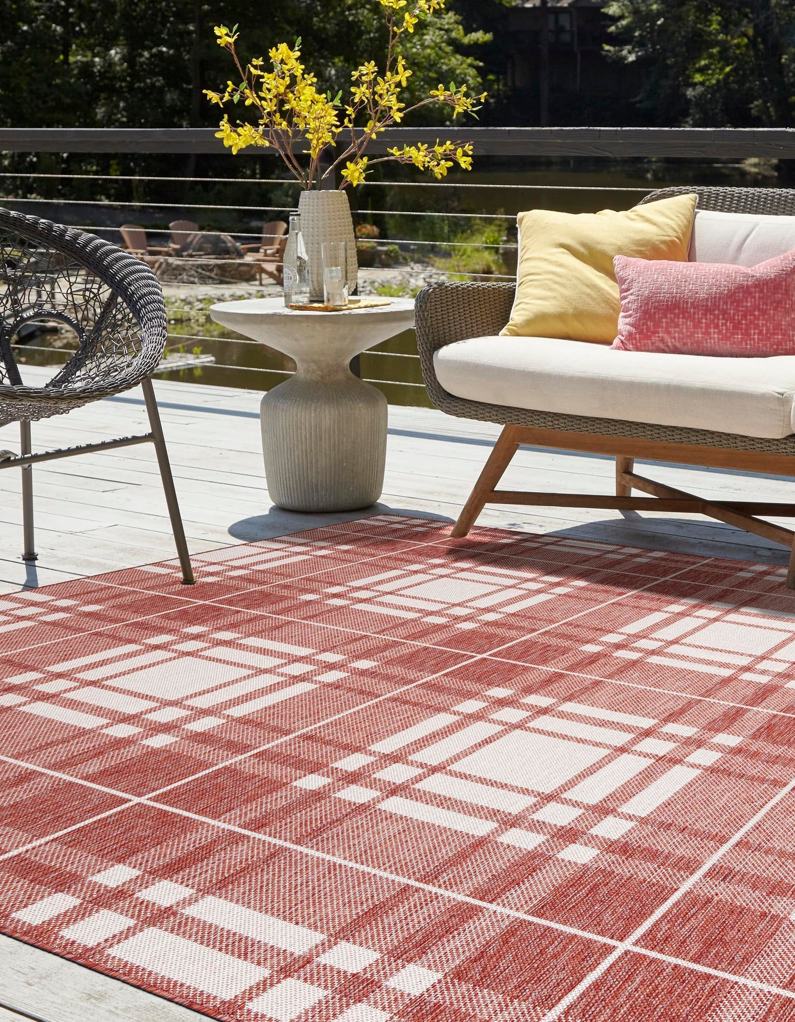 Patio Plaid Collection Area Rug -  Terrace