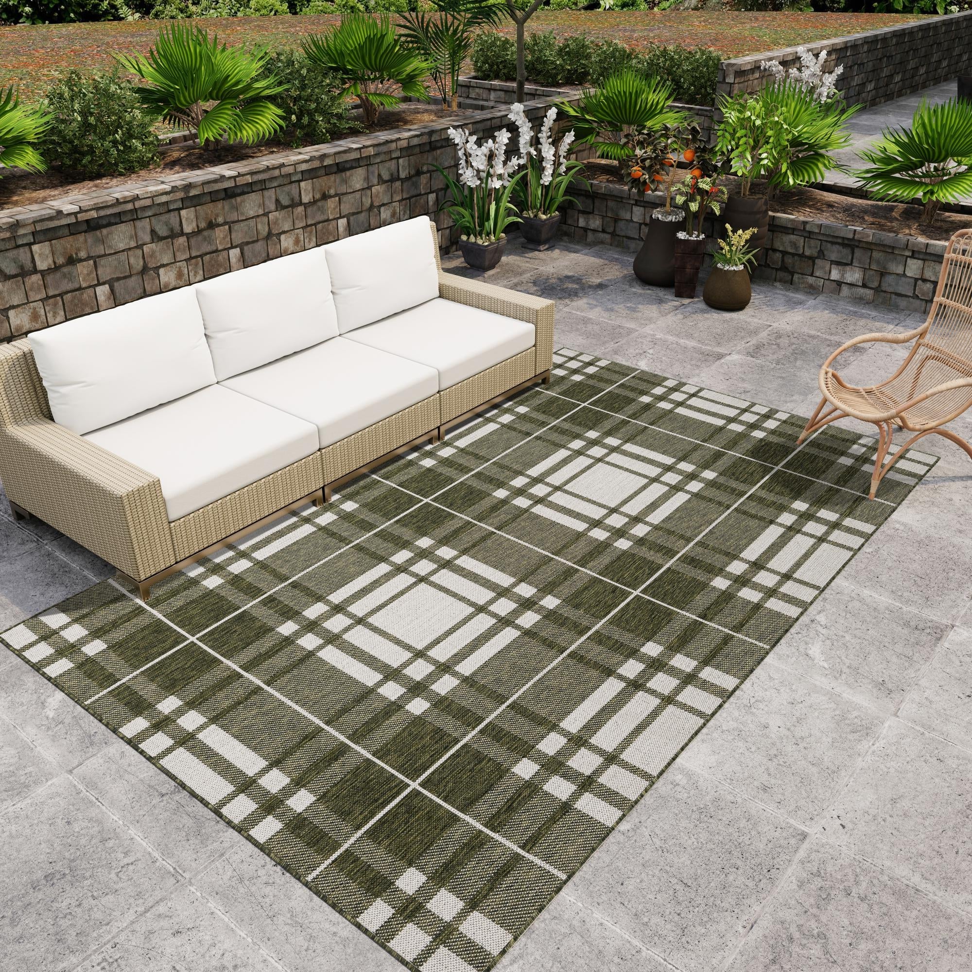 Patio Plaid Collection Area Rug -  Terrace