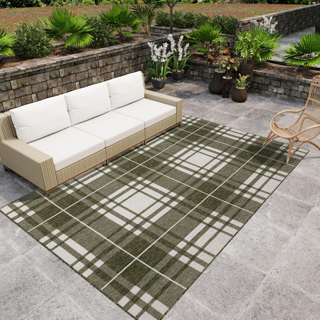 Patio Plaid Collection Area Rug -  Terrace