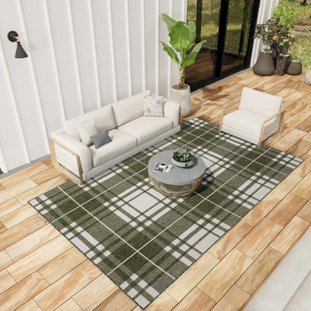 Patio Plaid Collection Area Rug -  Terrace