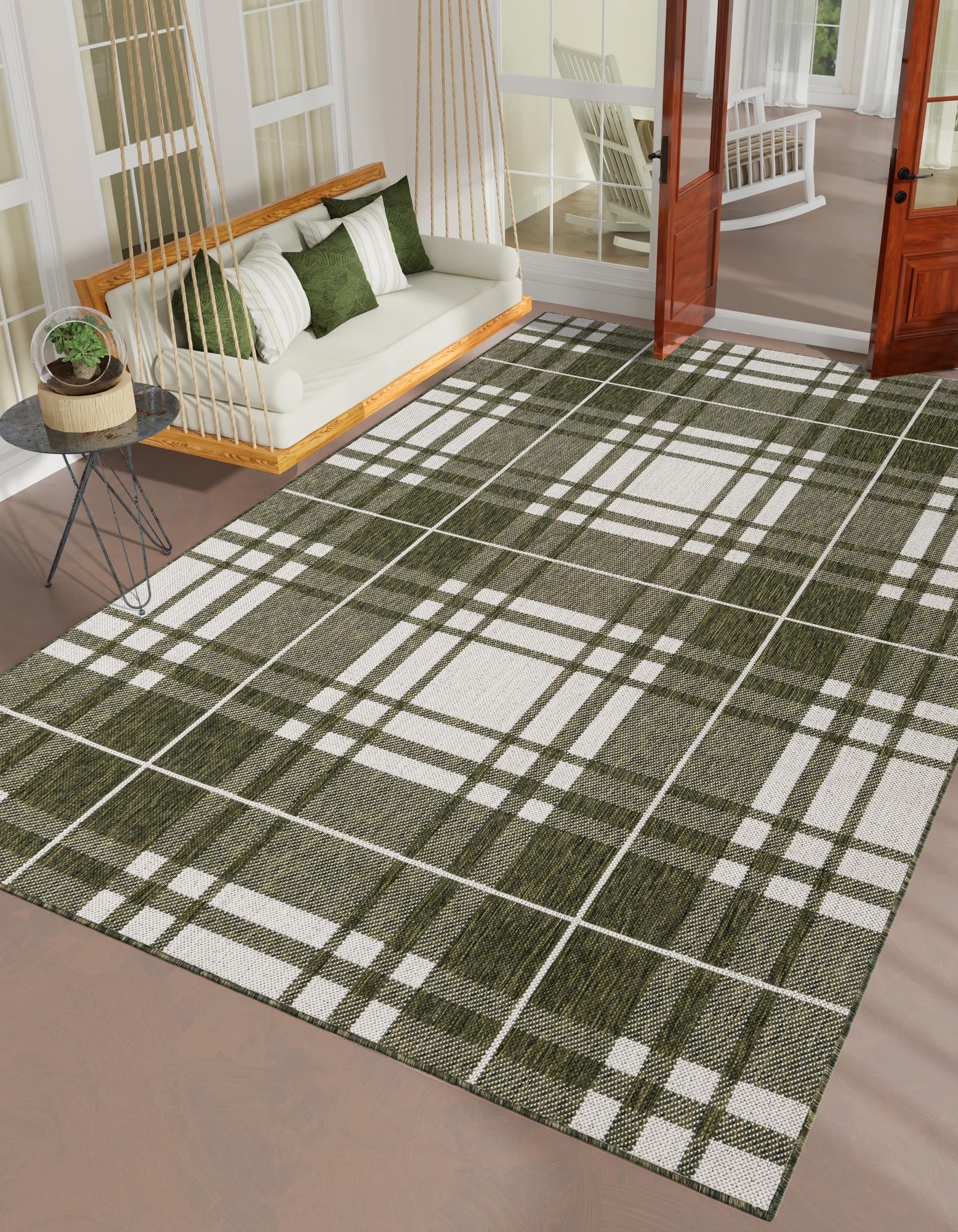 Patio Plaid Collection Area Rug -  Terrace