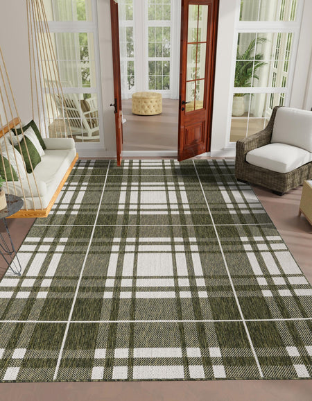 Patio Plaid Collection Area Rug -  Terrace