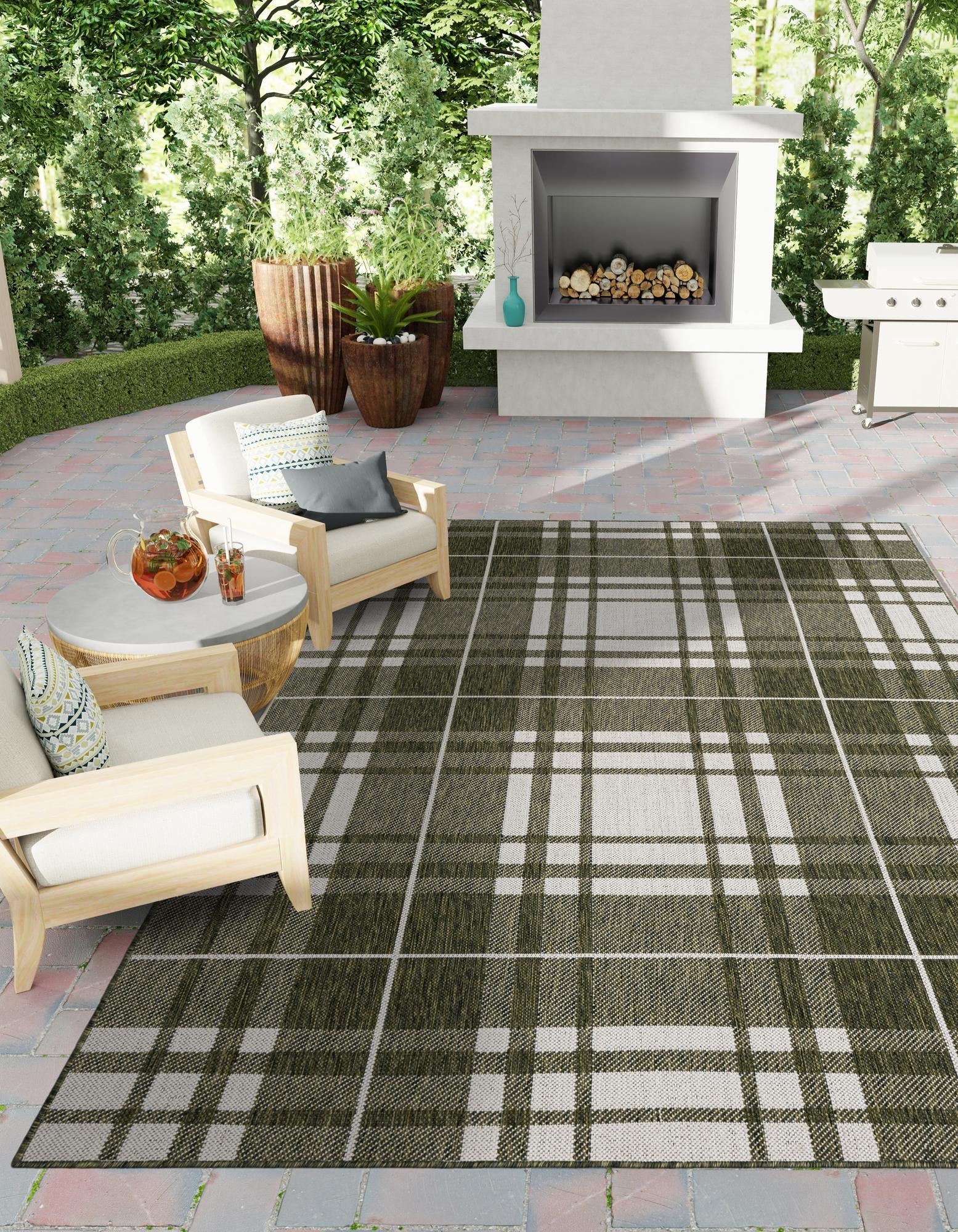 Patio Plaid Collection Area Rug -  Terrace