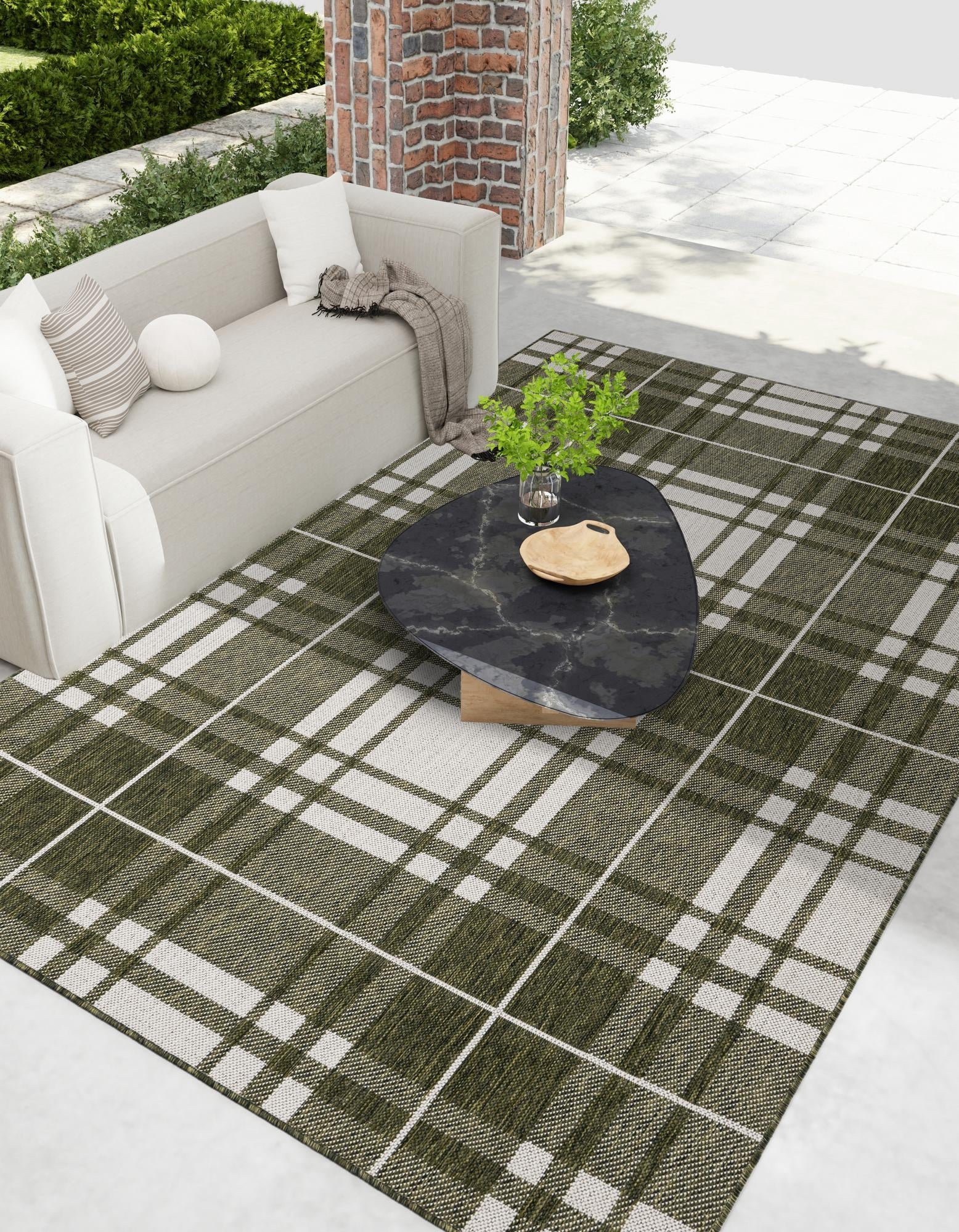 Patio Plaid Collection Area Rug -  Terrace