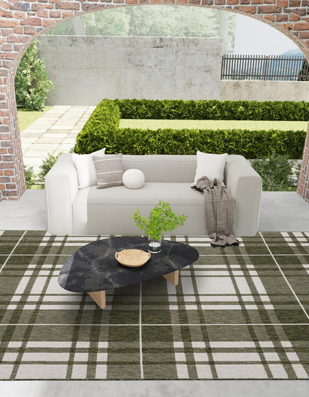 Patio Plaid Collection Area Rug -  Terrace