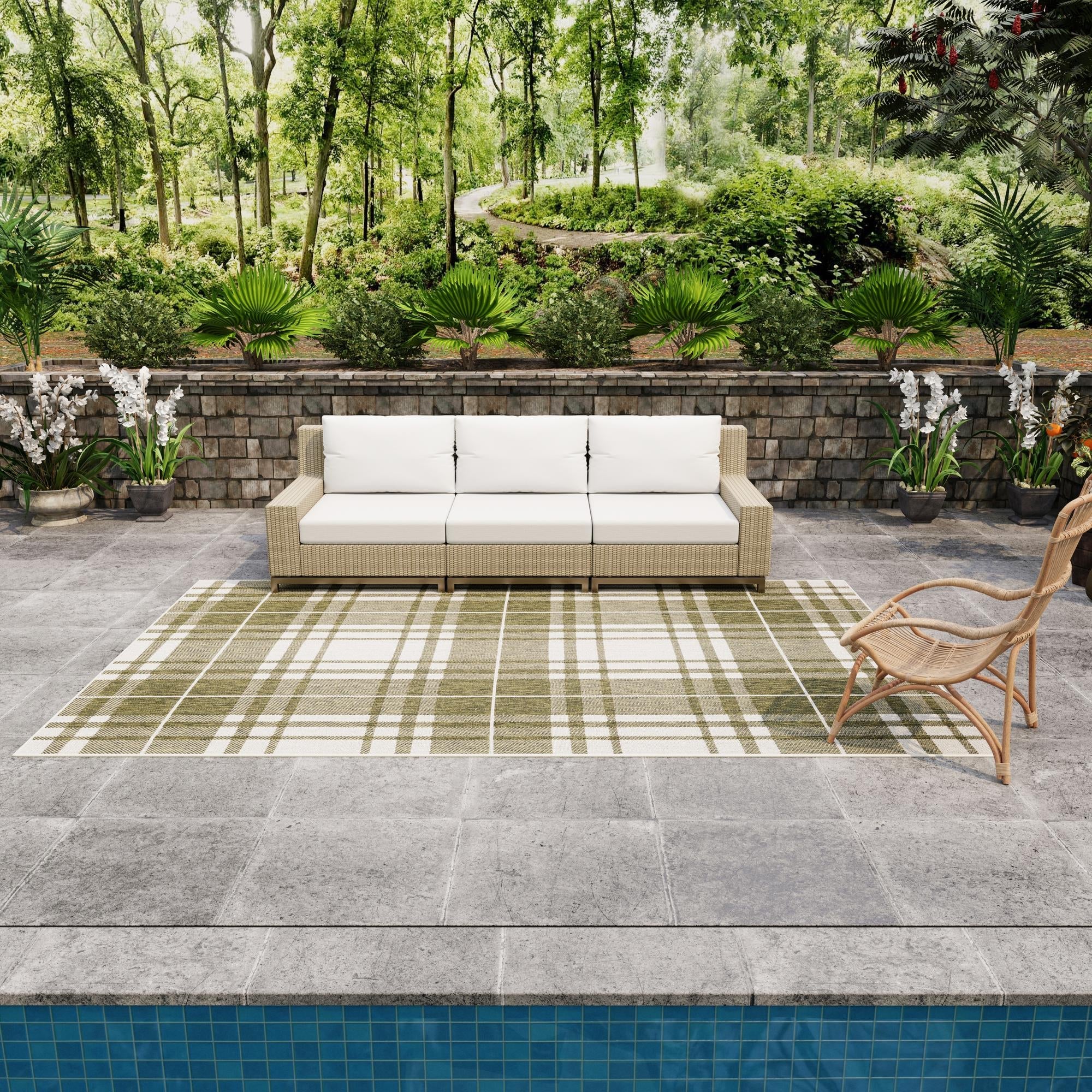 Patio Plaid Collection Area Rug -  Terrace