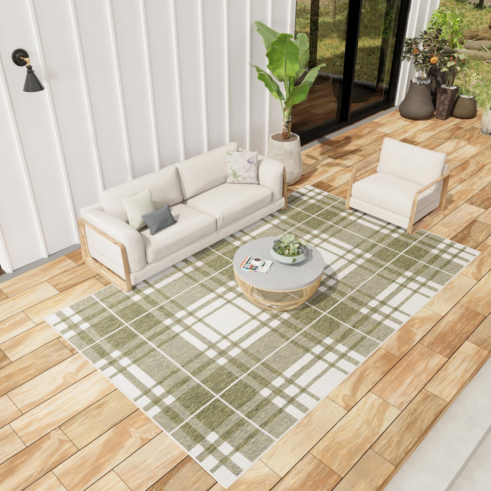 Patio Plaid Collection Area Rug -  Terrace