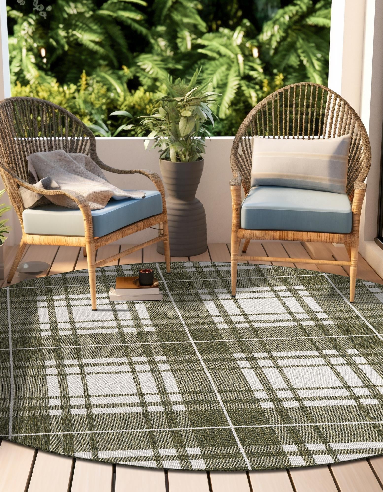 Patio Plaid Collection Area Rug -  Terrace