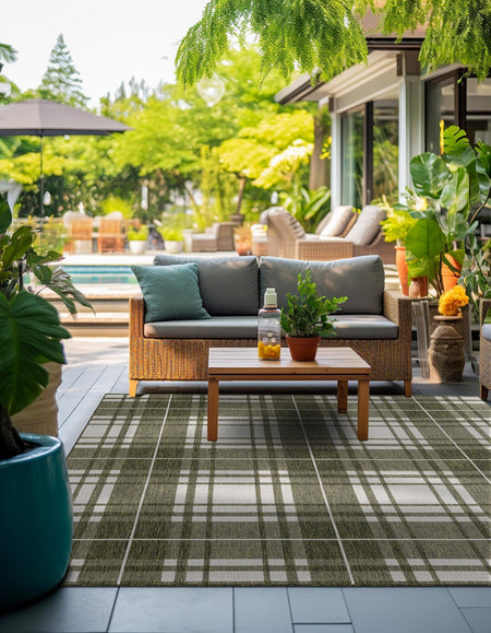 Patio Plaid Collection Area Rug -  Terrace