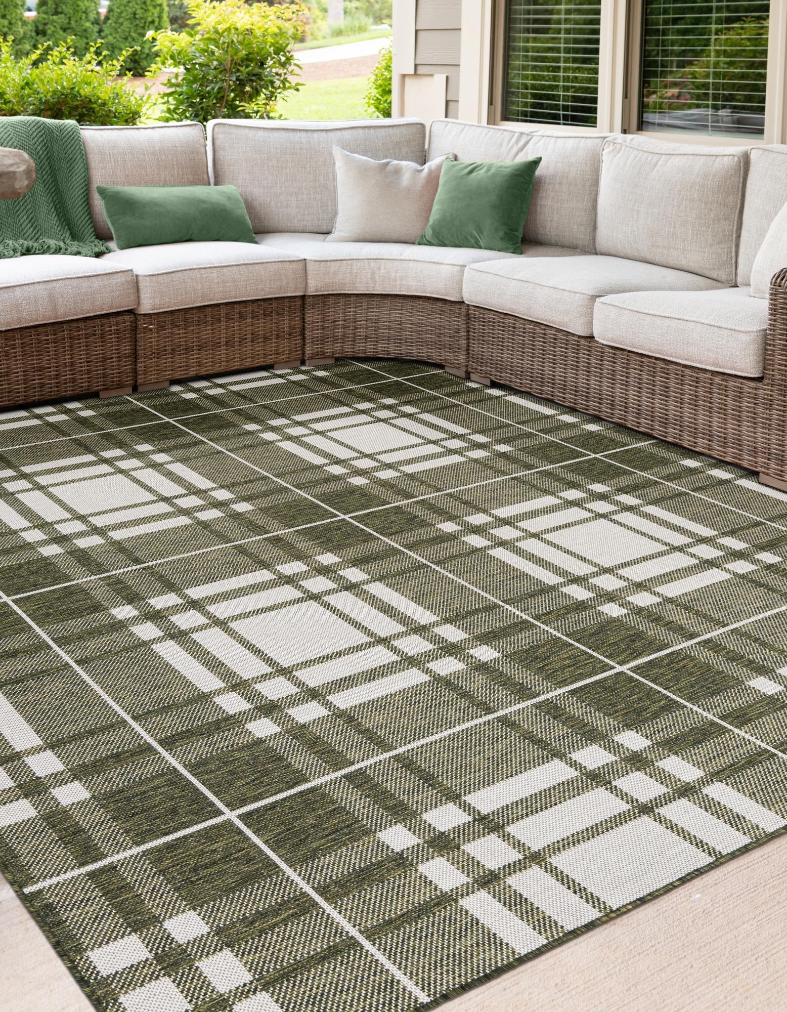 Patio Plaid Collection Area Rug -  Terrace