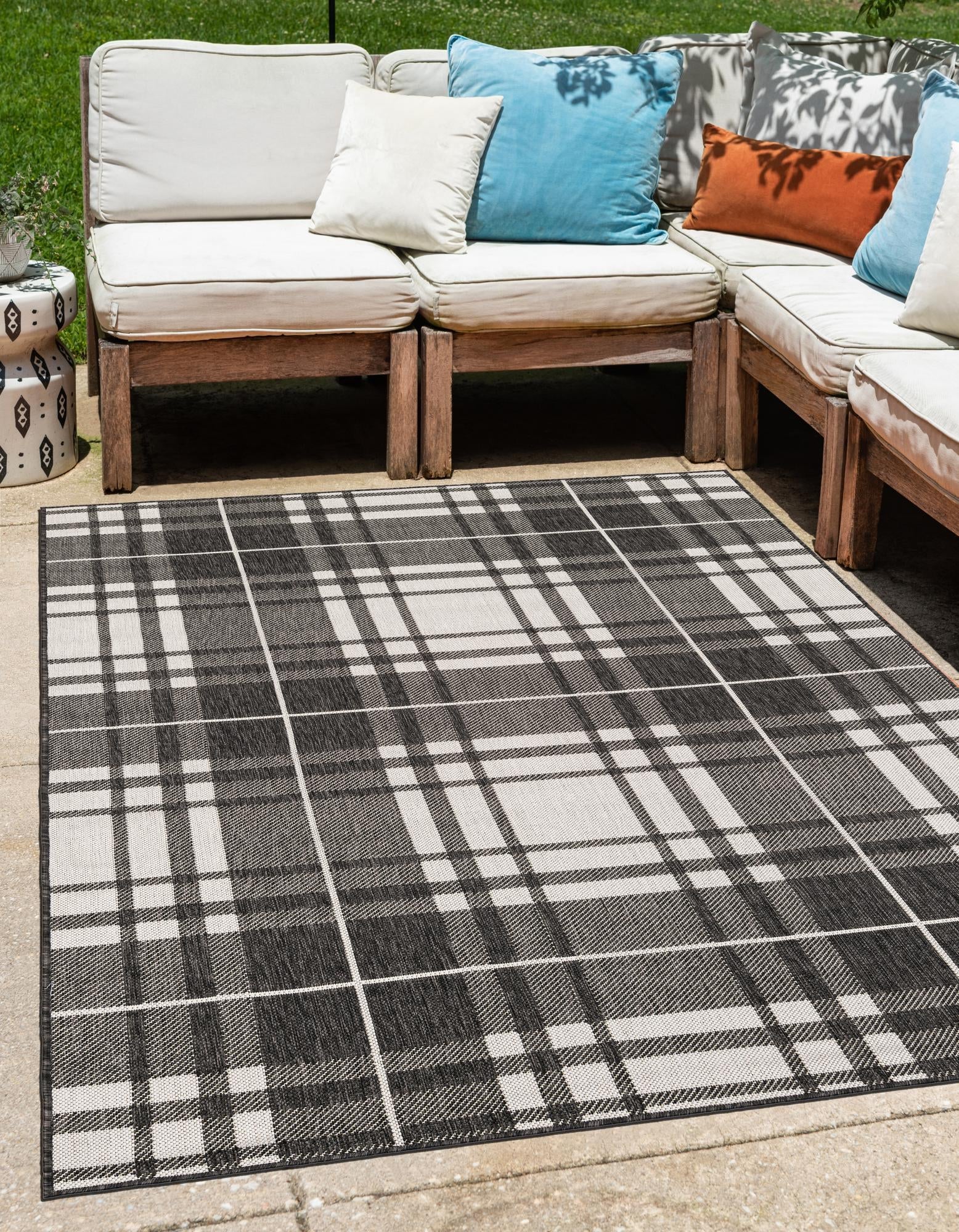 Patio Plaid Collection Area Rug -  Terrace