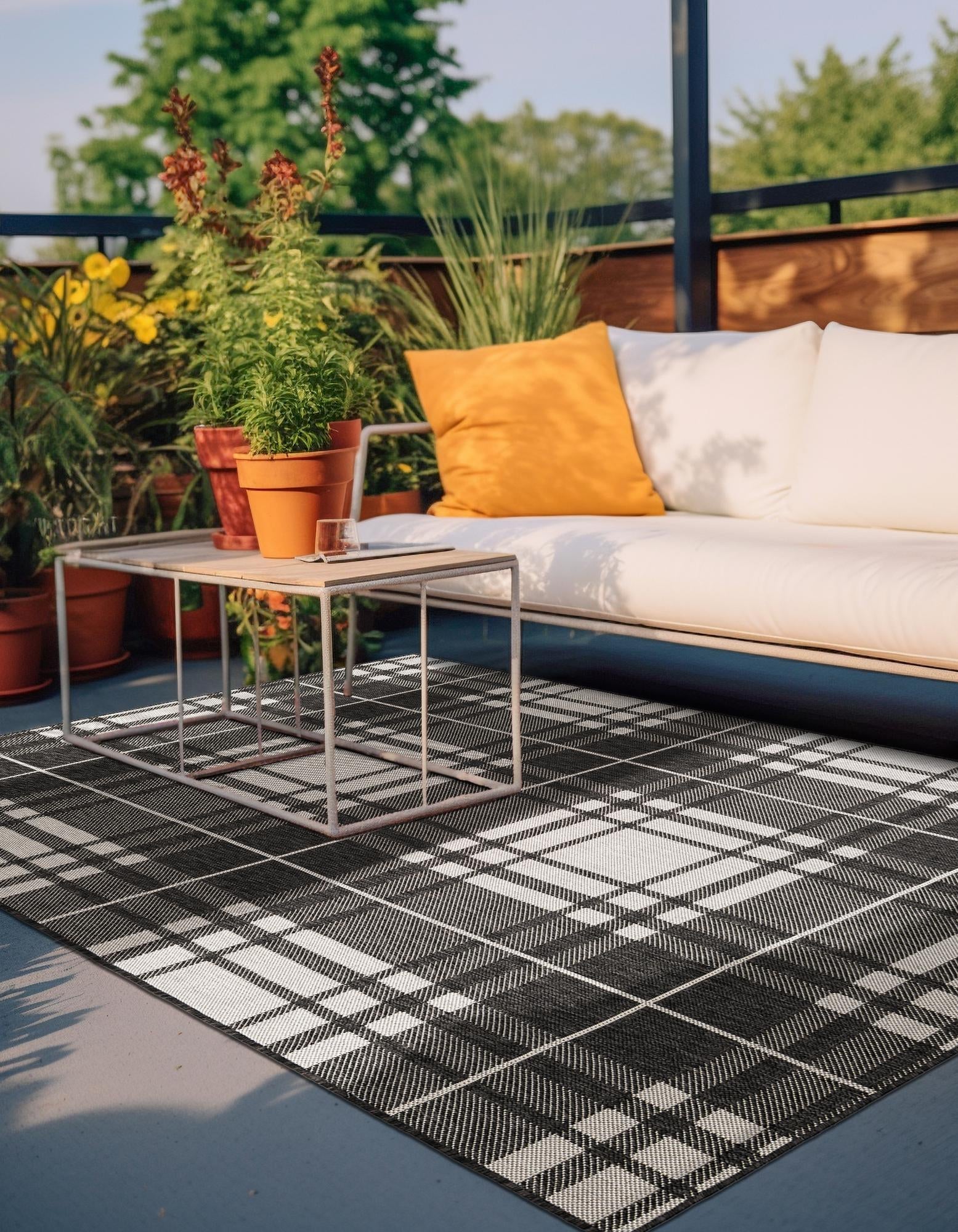 Patio Plaid Collection Area Rug -  Terrace