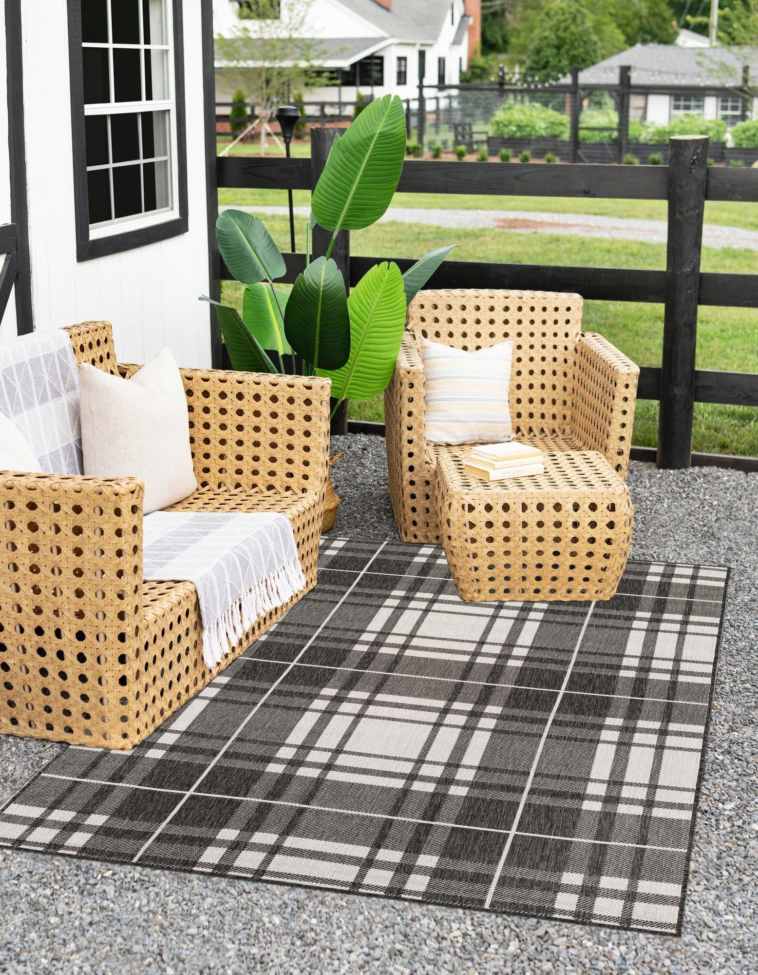 Patio Plaid Collection Area Rug -  Terrace