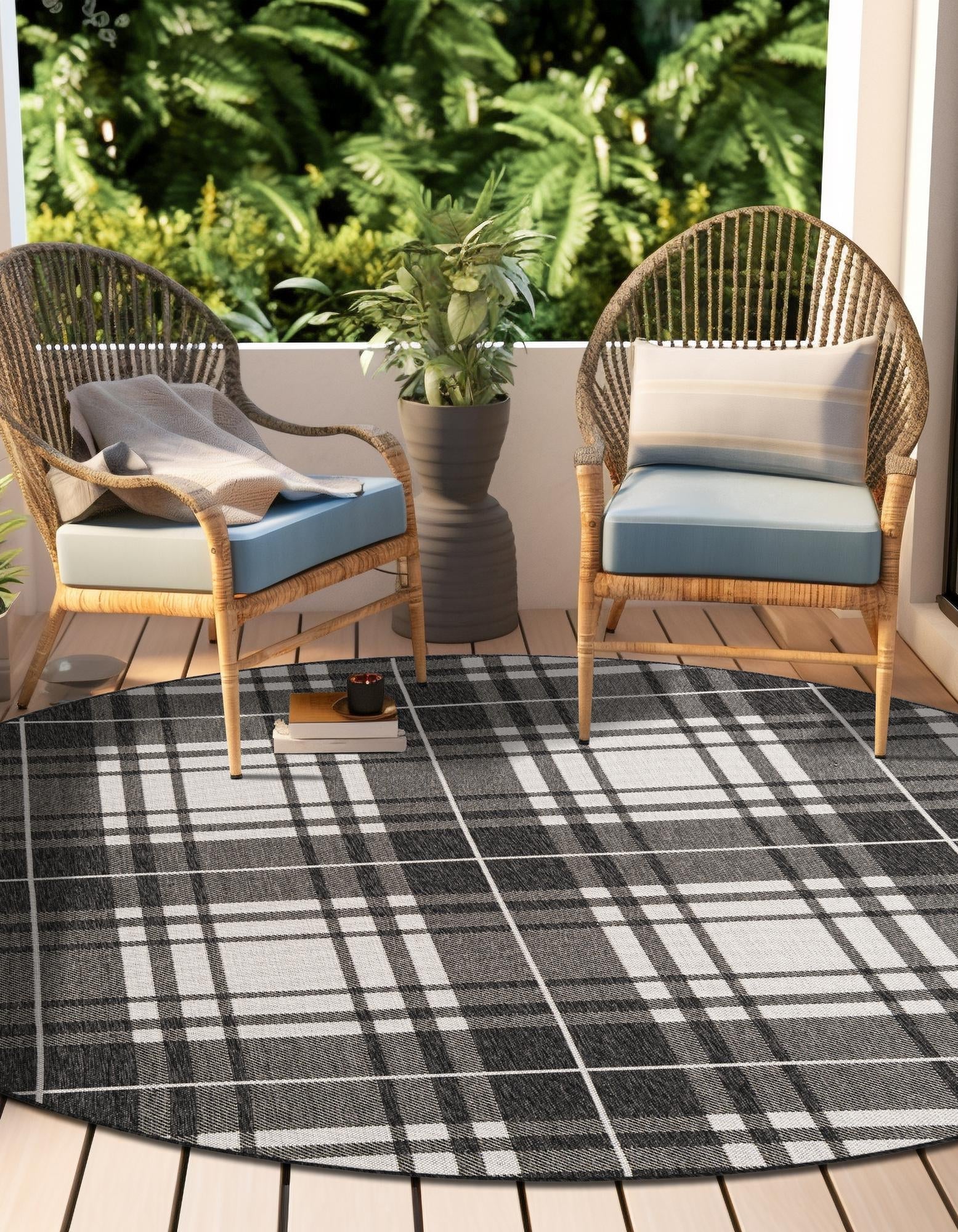 Patio Plaid Collection Area Rug -  Terrace