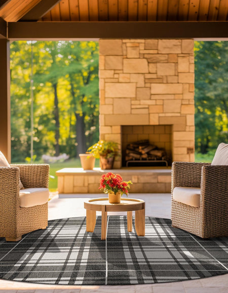 Patio Plaid Collection Area Rug -  Terrace