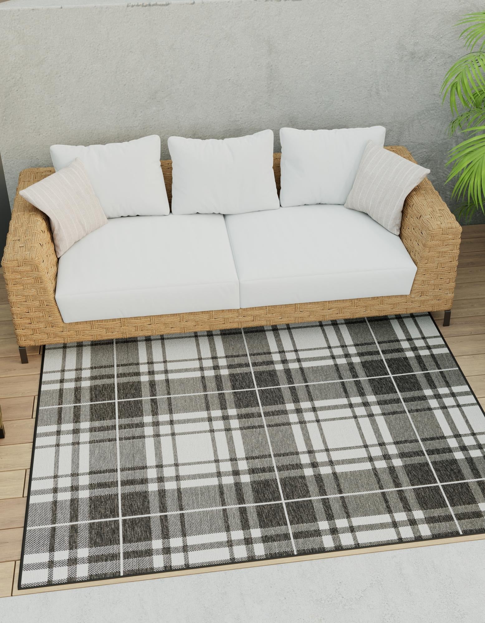 Patio Plaid Collection Area Rug -  Terrace