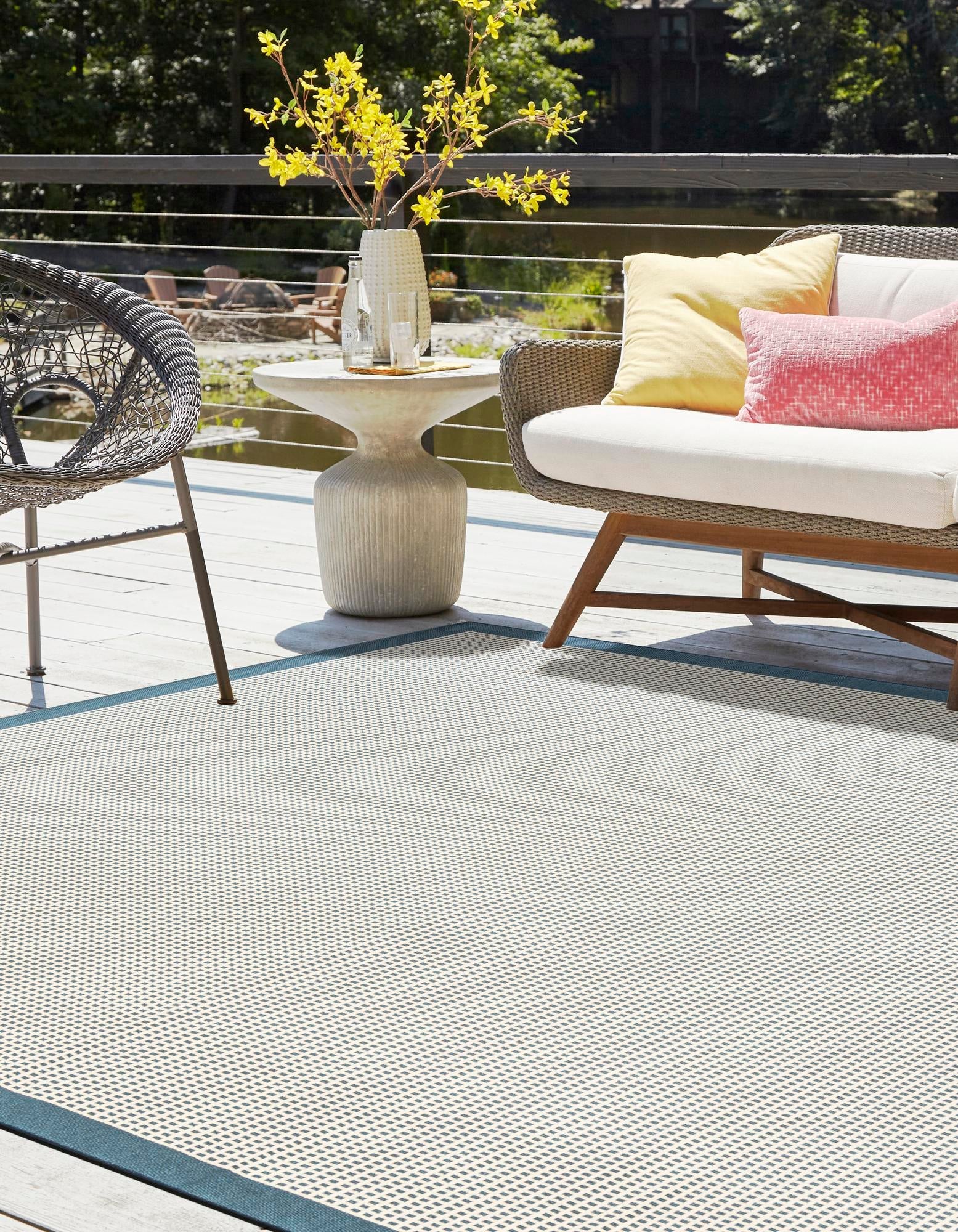 Terrace Fringe Collection Area Rug - Oceanside