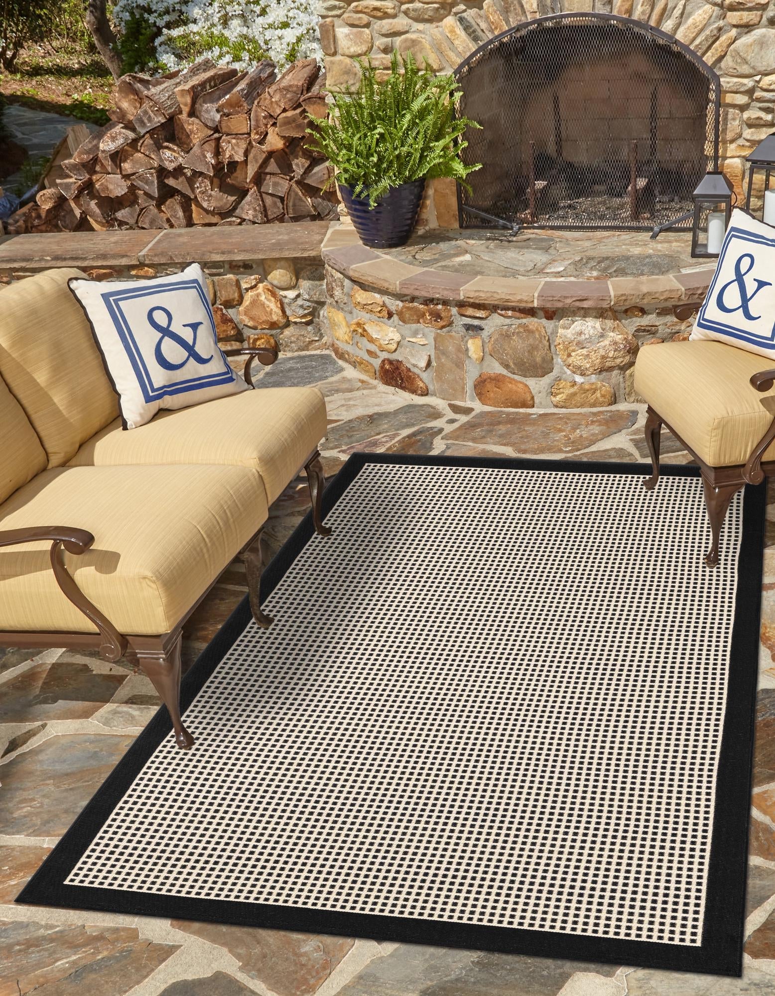 Terrace Fringe Collection Area Rug - Oceanside