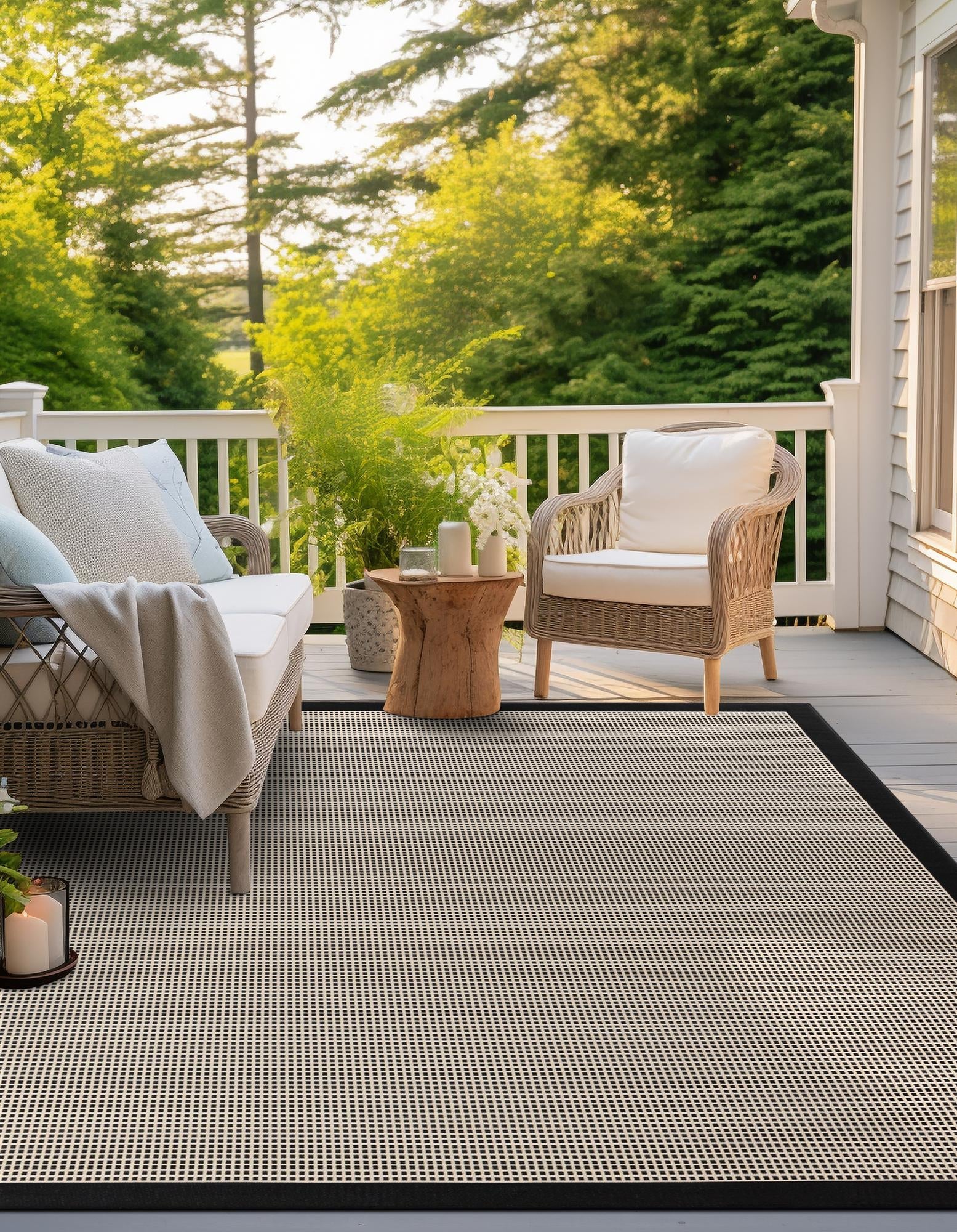 Terrace Fringe Collection Area Rug - Oceanside