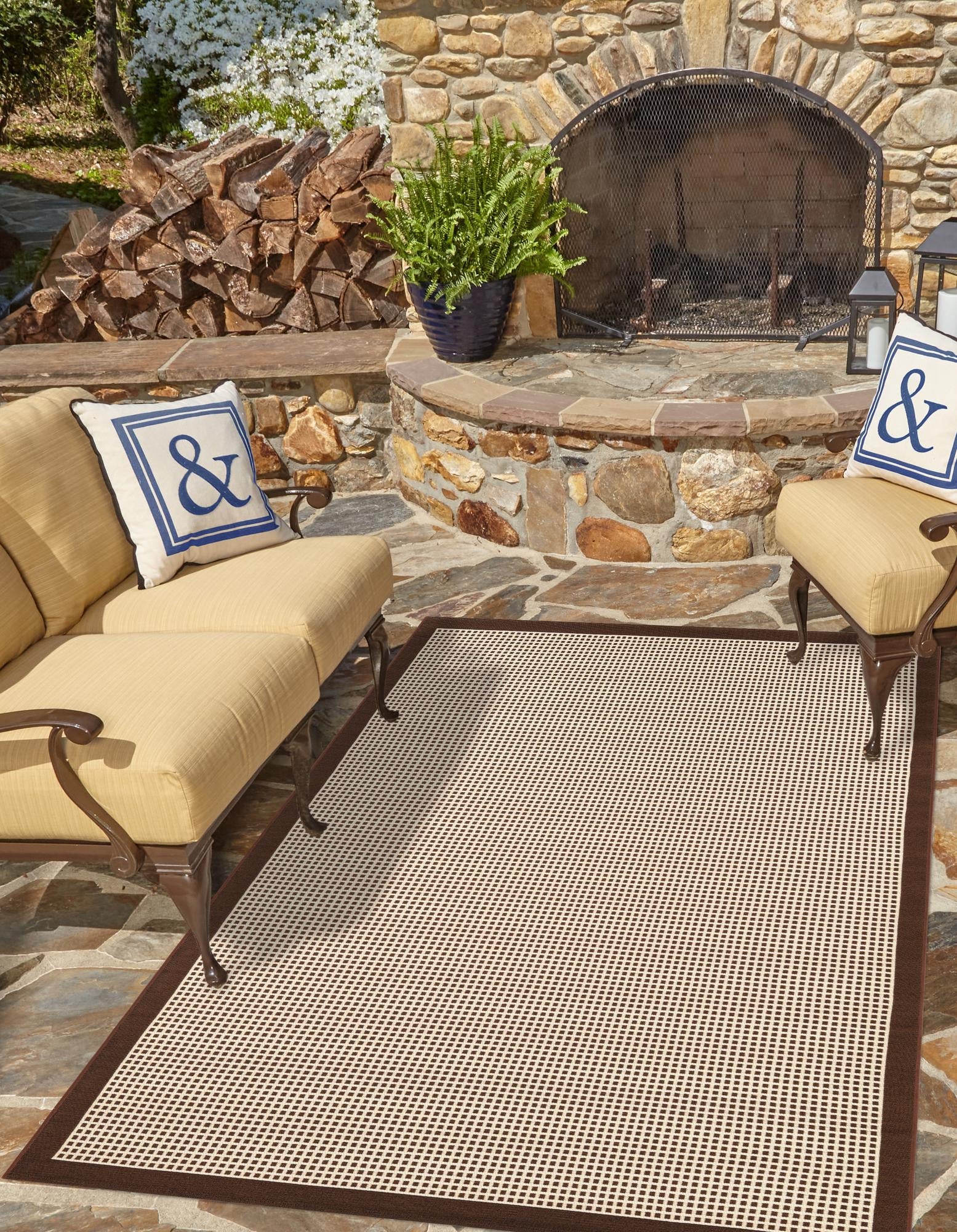 Terrace Fringe Collection Area Rug - Oceanside