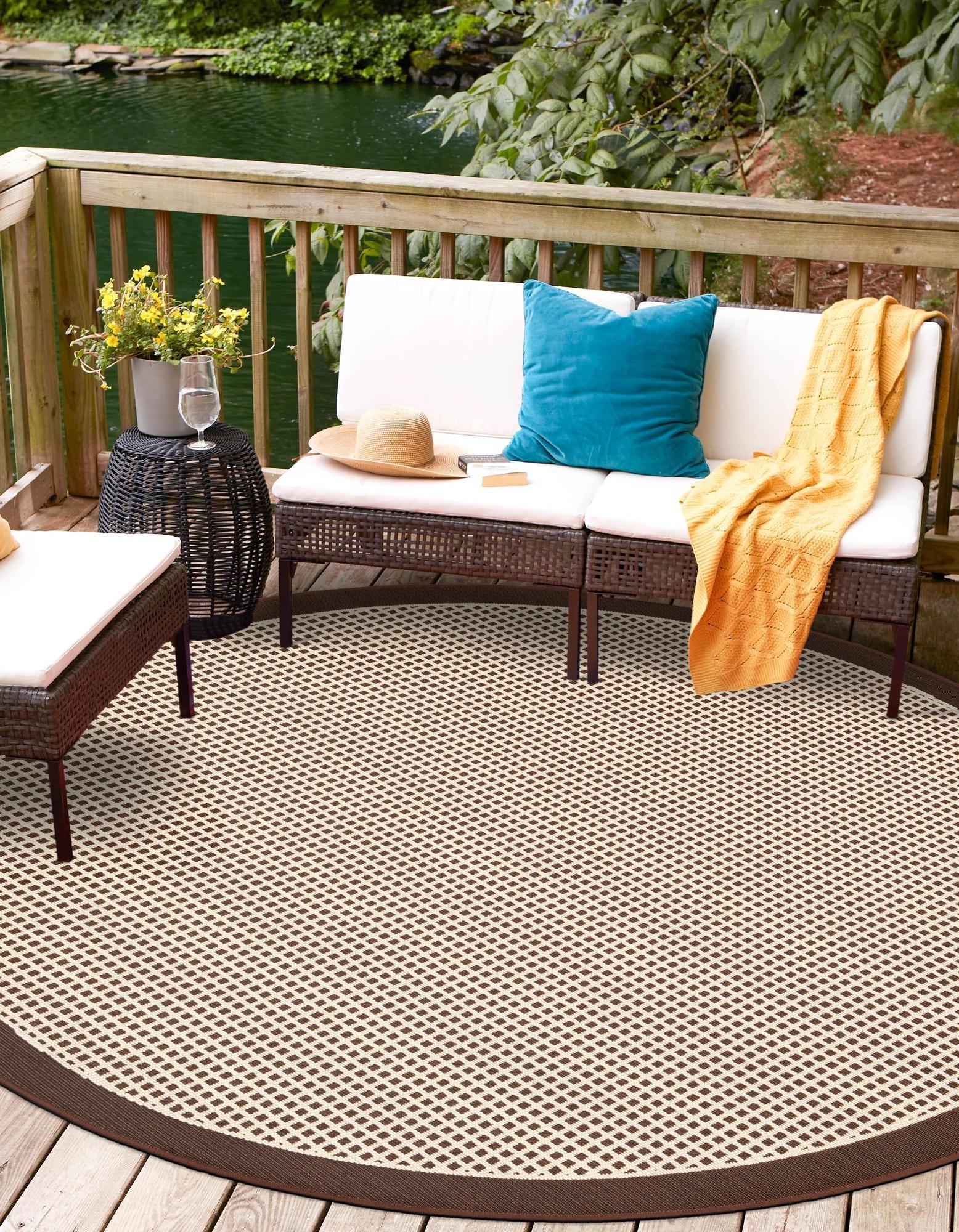 Terrace Fringe Collection Area Rug - Oceanside